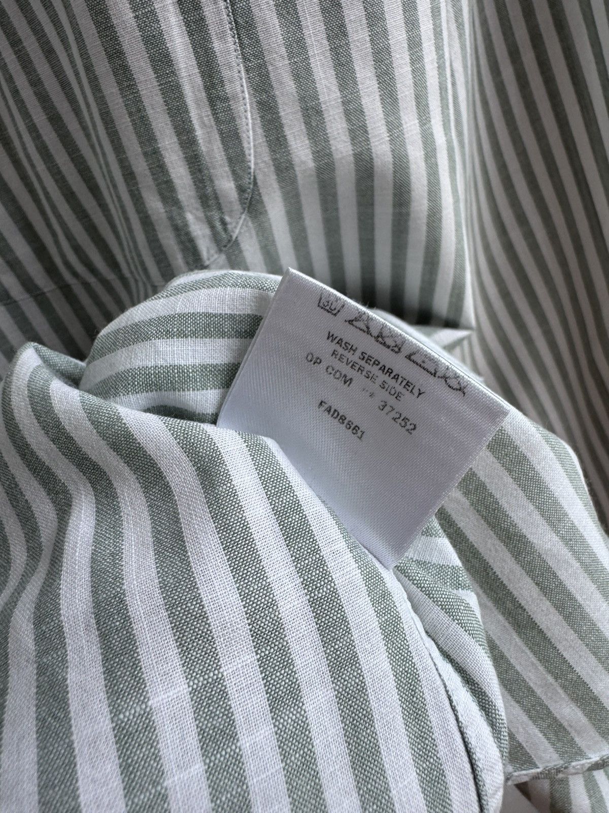 Loro Piana Loro Piana Striped Cotton Button Up Shirt Long Sleeve Green Size US XXL / EU 58 / 5 - 9 Thumbnail