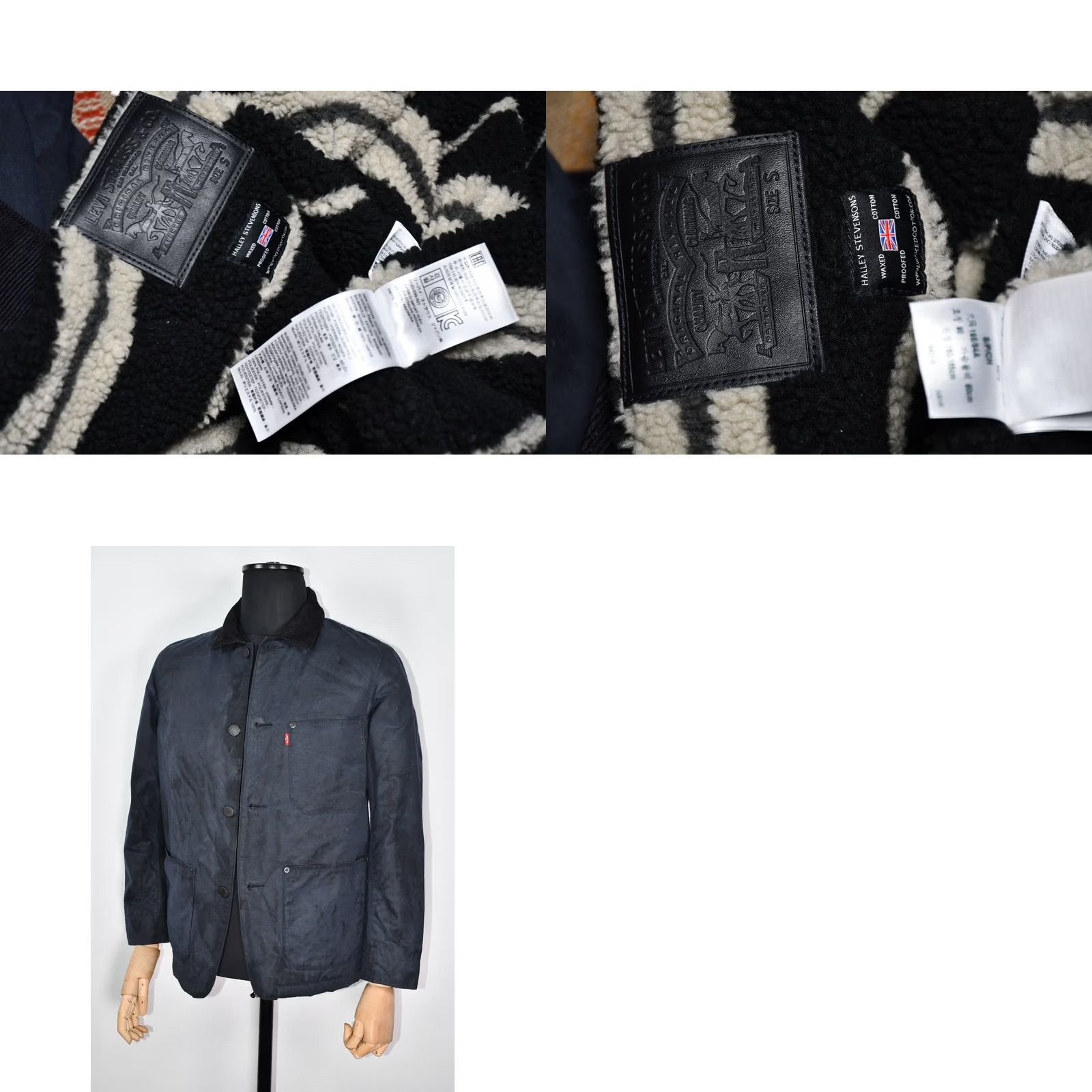 Levi's Levi's X Halley Stevenson Waxed Jacket - S - Men - Cotton - Lined - Wax Cotton - Blue - Vintage No - 55cm Chest / 67cm Back Length Size US S / EU 44-46 / 1 - 9 Thumbnail