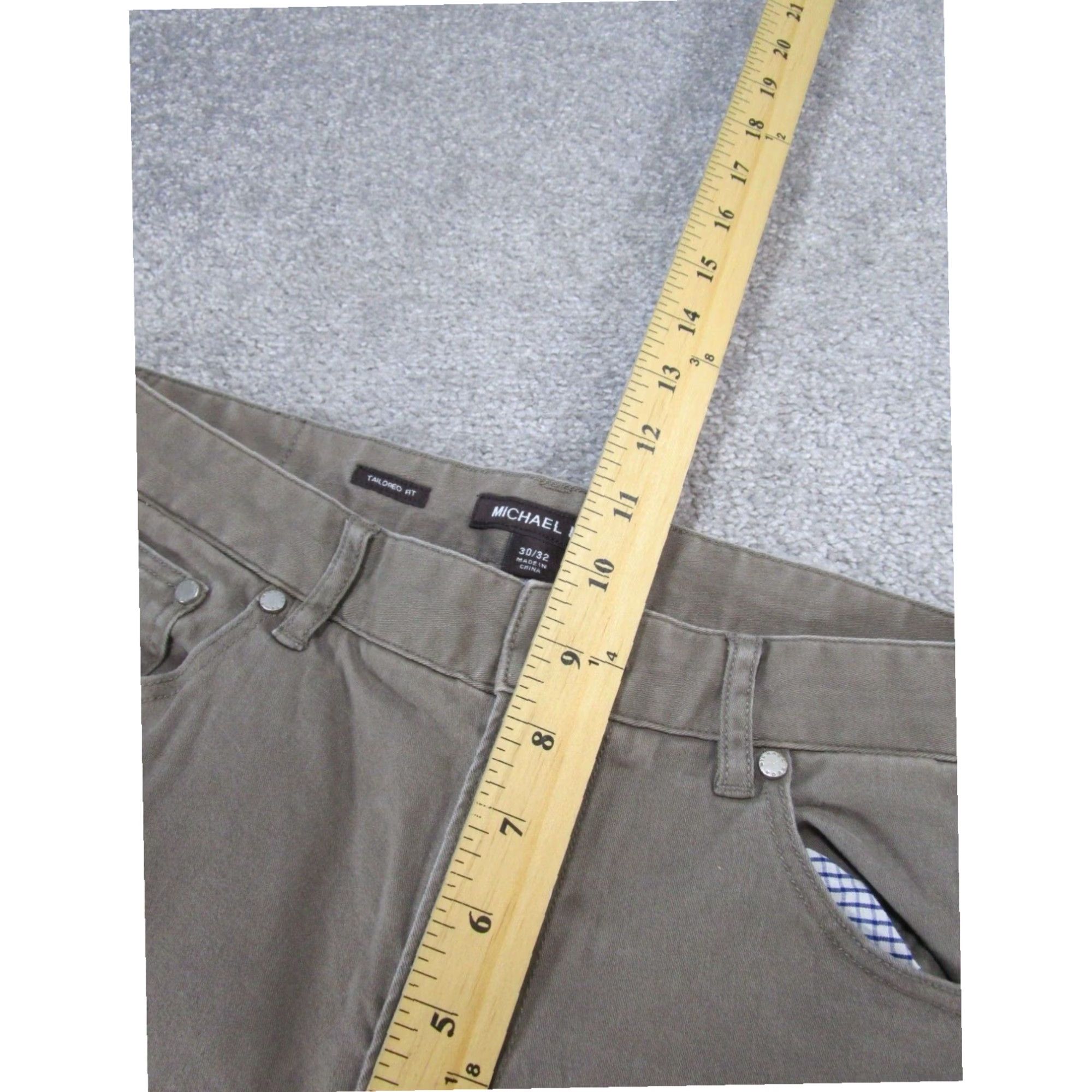 Michael Kors Michael Kors Mens 30 Taupe Brown Chinos Pants Tailored Fit 30X31 Size US 30 / EU 46 - 6 Thumbnail