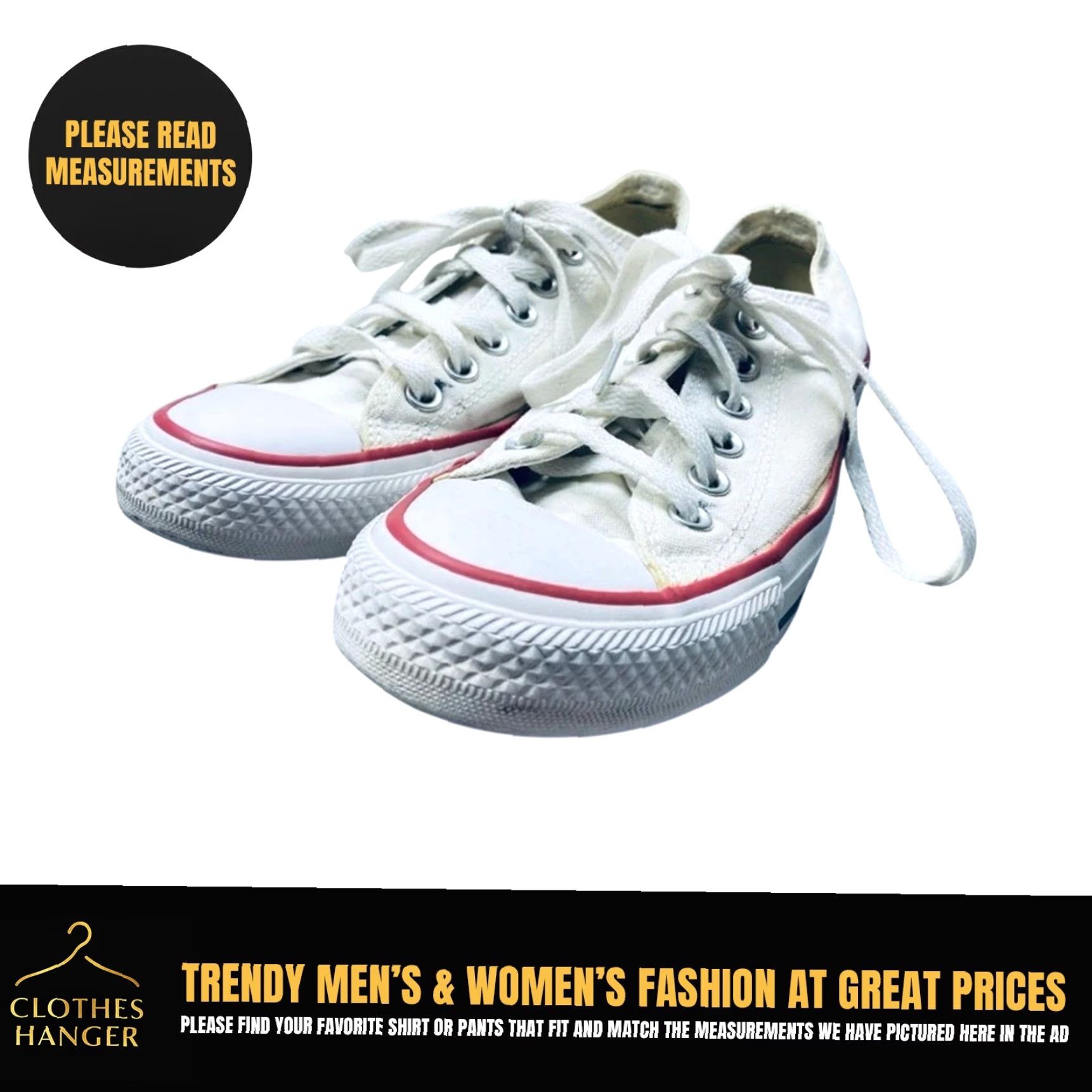 Converse VINTAGE Converse CHUCK TAYLOR All Star Low Top Mens 4.5 Womens 8.5 Canvas Sneakers 1408 Size M / US 6-8 / IT 42-44 - 2 Thumbnail