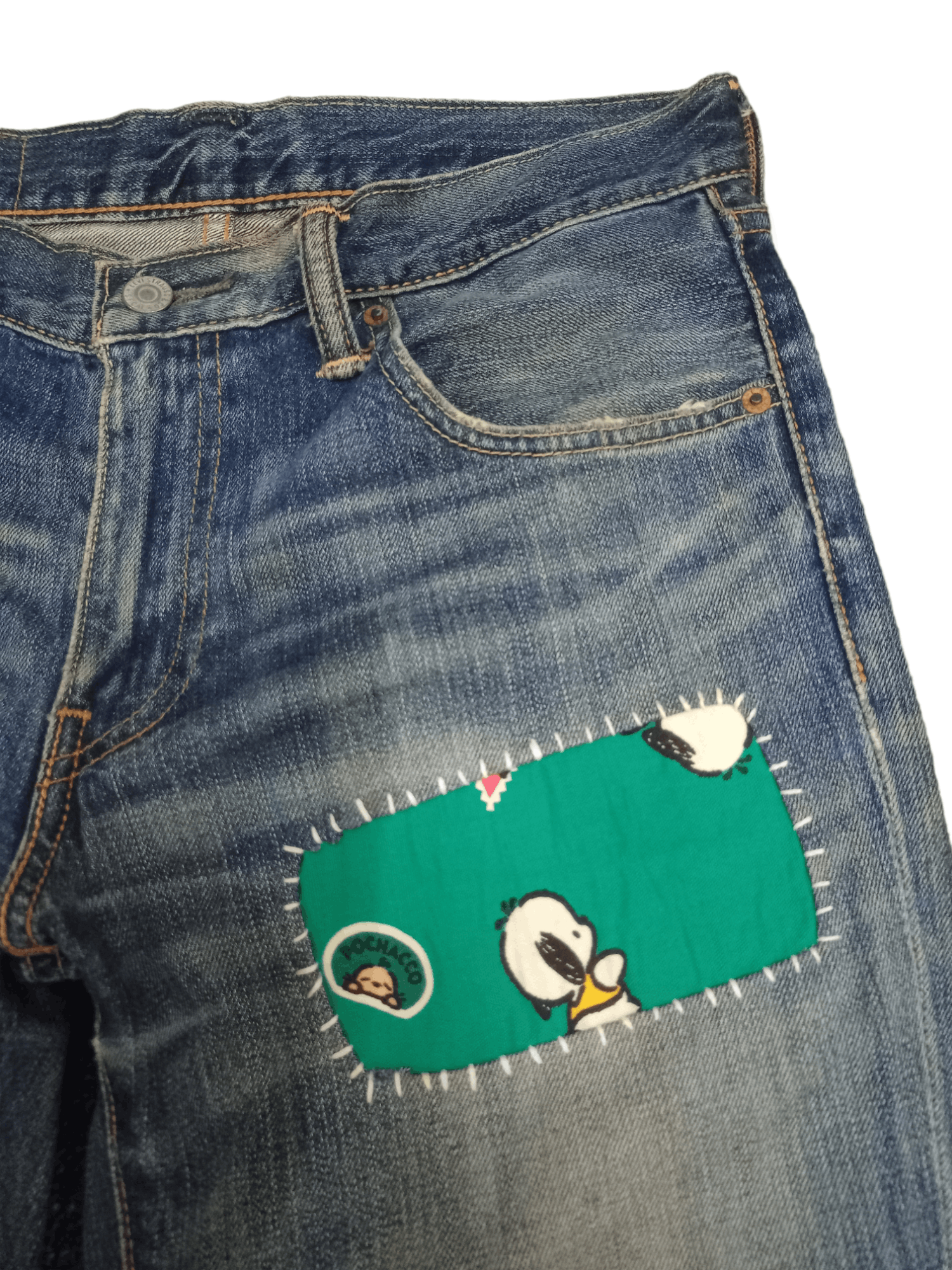Levi's × Levi's Vintage Clothing Vintage Levis 502 Sashiko Style Patchwork Jeans Size US 30 / EU 46 - 6 Thumbnail