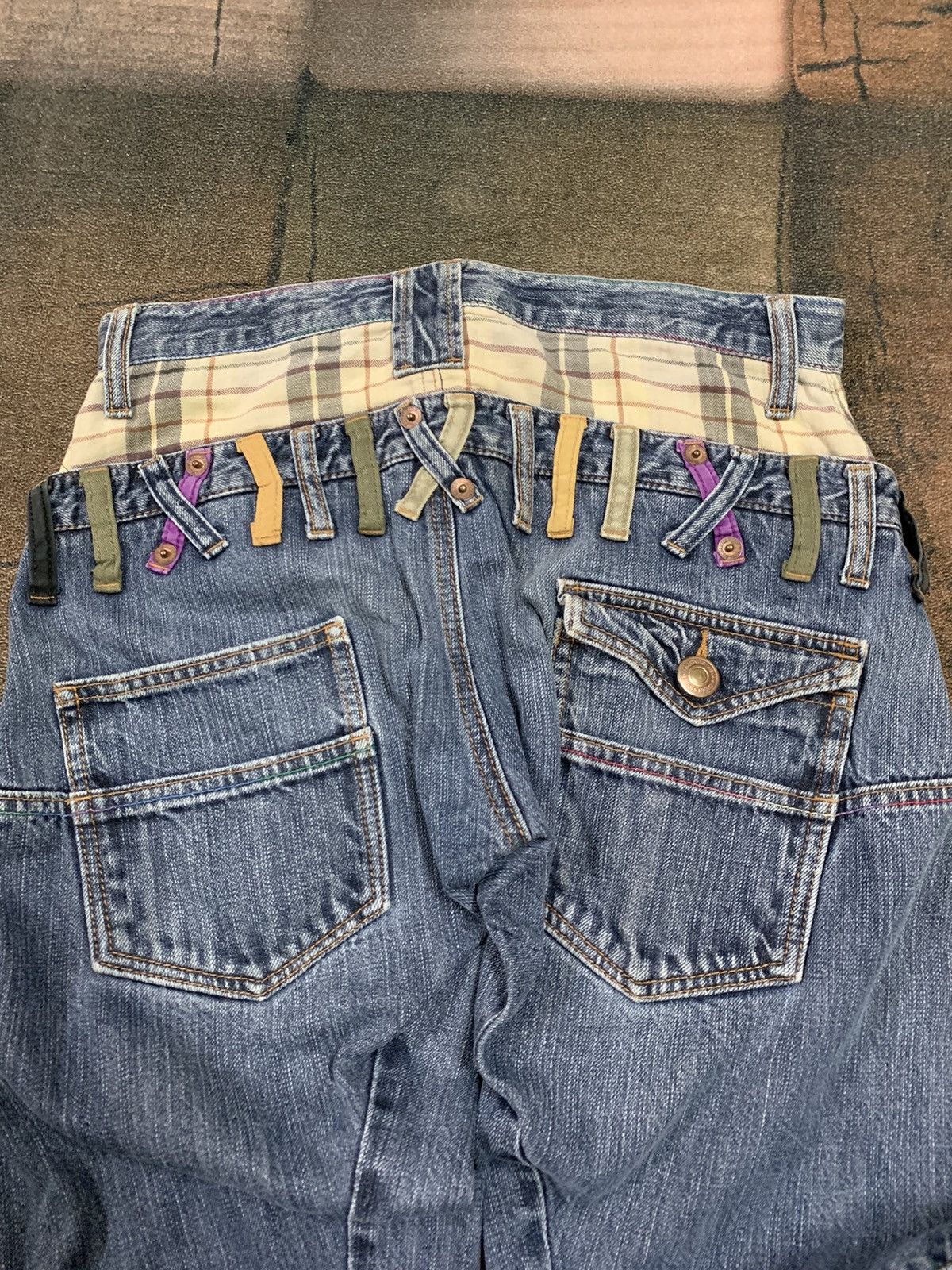 Japanese Brand PUNK DOUBLE WAIST MULTIPOCKET JEANS GOTH OPIUM BONDAGE Size US 29 - 9 Thumbnail
