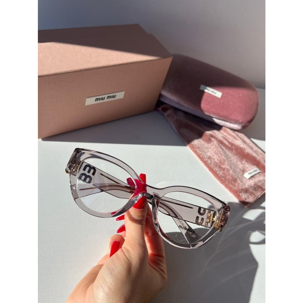 NEW Miu Miu MU01VV Oversized Cat Eye Mauve Eyeglasses Frames