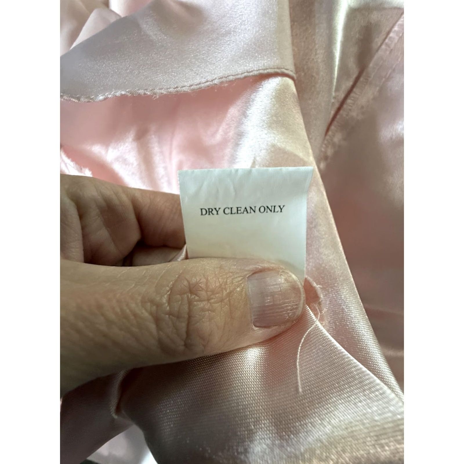 Pinko VINTAGE Weddington Way Dress L Pink Lace Chiffon V Neck Maxi Bridesmaid Prom Gown Size L / US 10 / IT 46 - 6 Thumbnail