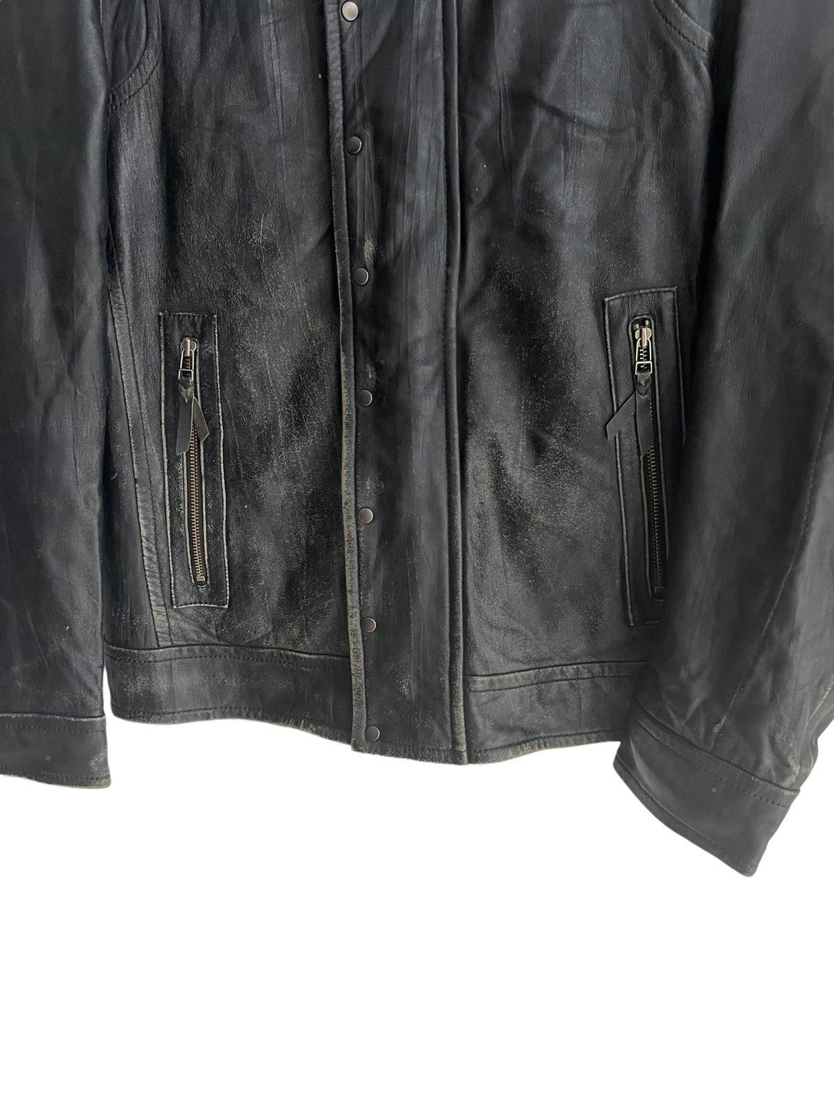 HIDEAWAYS Nicole Club for Men Leather Sheepskin Bono Biker Jacket Size US M / EU 48-50 / 2 - 7 Thumbnail