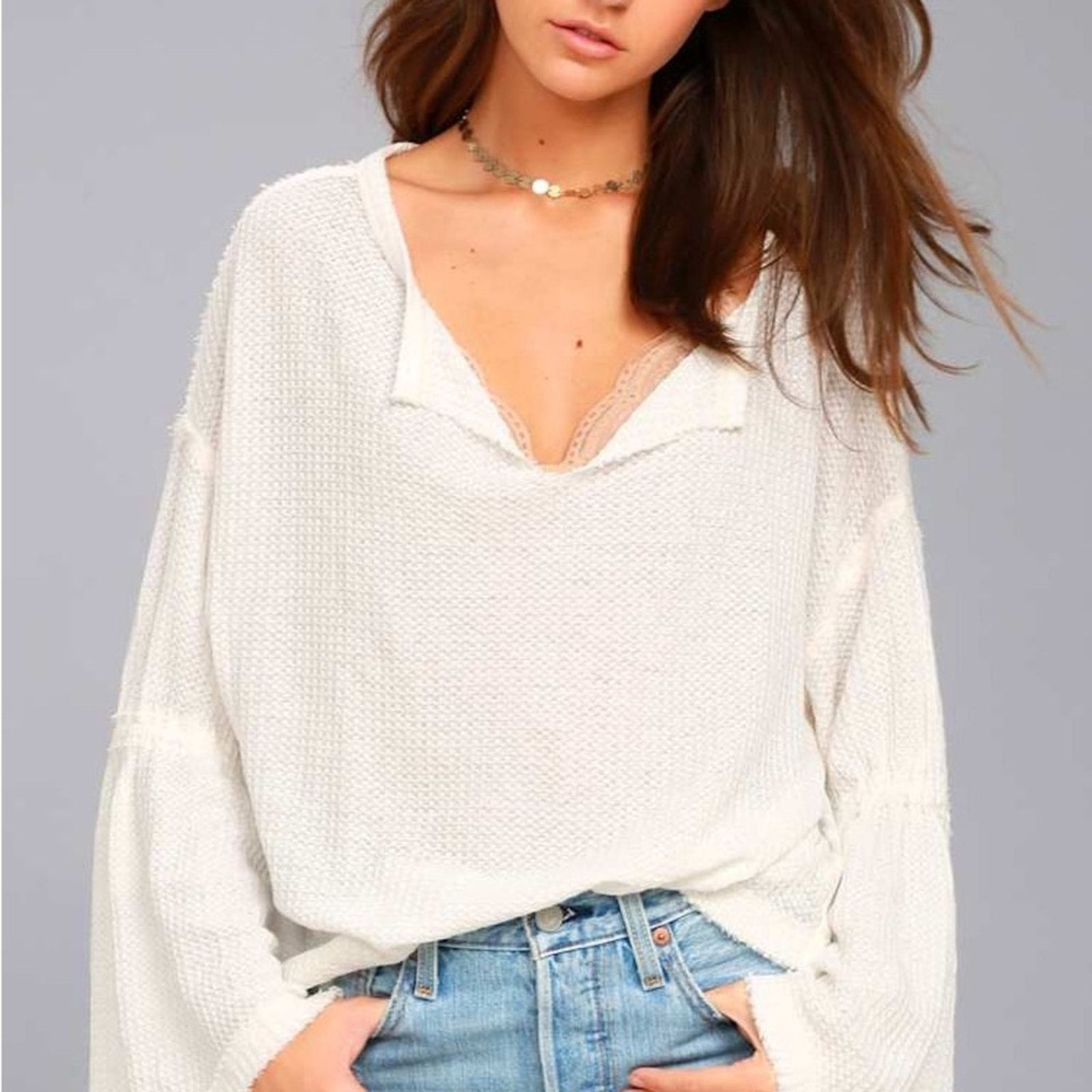 Free People Free People We The Free Dahlia Waffle Knit Top Women’s Small Size S / US 4 / IT 40 - 1 Thumbnail