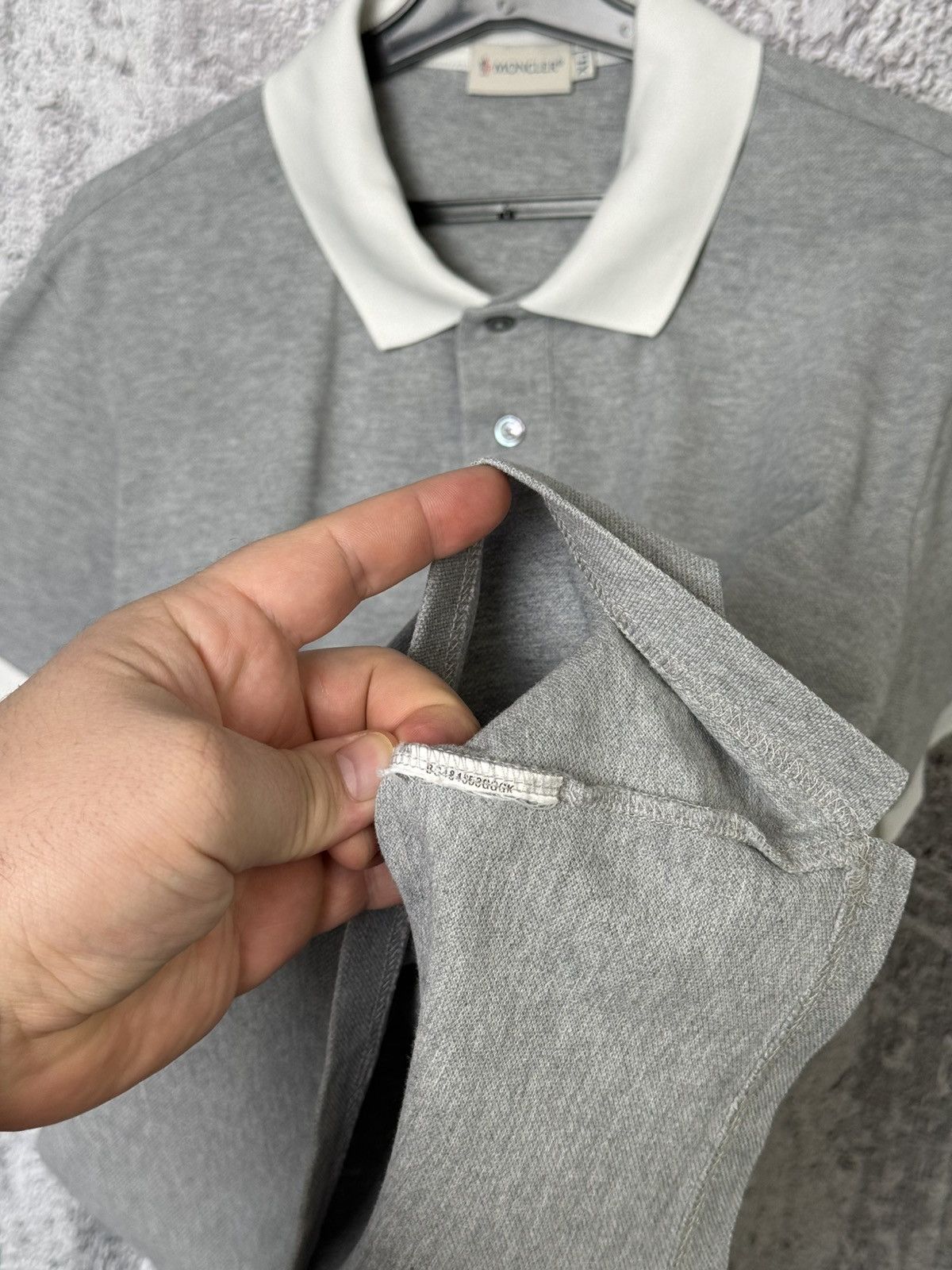 Moncler Moncler Maglia Polo Manica Corta Gray Short Sleeve Shirt Size US XL / EU 56 / 4 - 10 Thumbnail