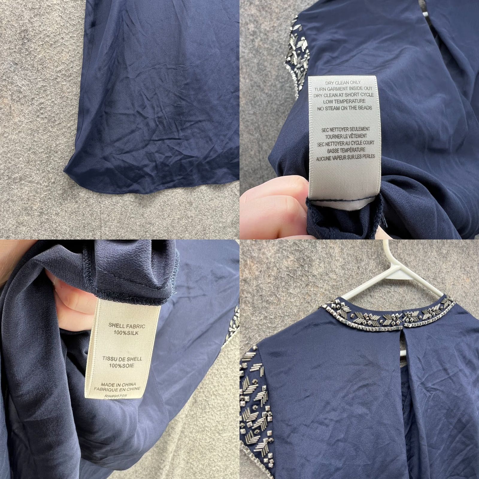 Rebecca Taylor VINTAGE Rebecca Taylor Shirt Womens 0 Blue Silk Sleeveless Blouse Top Dressy Casual Party/Cocktail Blouse Womens Men’s? Size XS / US 0-2 / IT 36-38 - 8 Thumbnail
