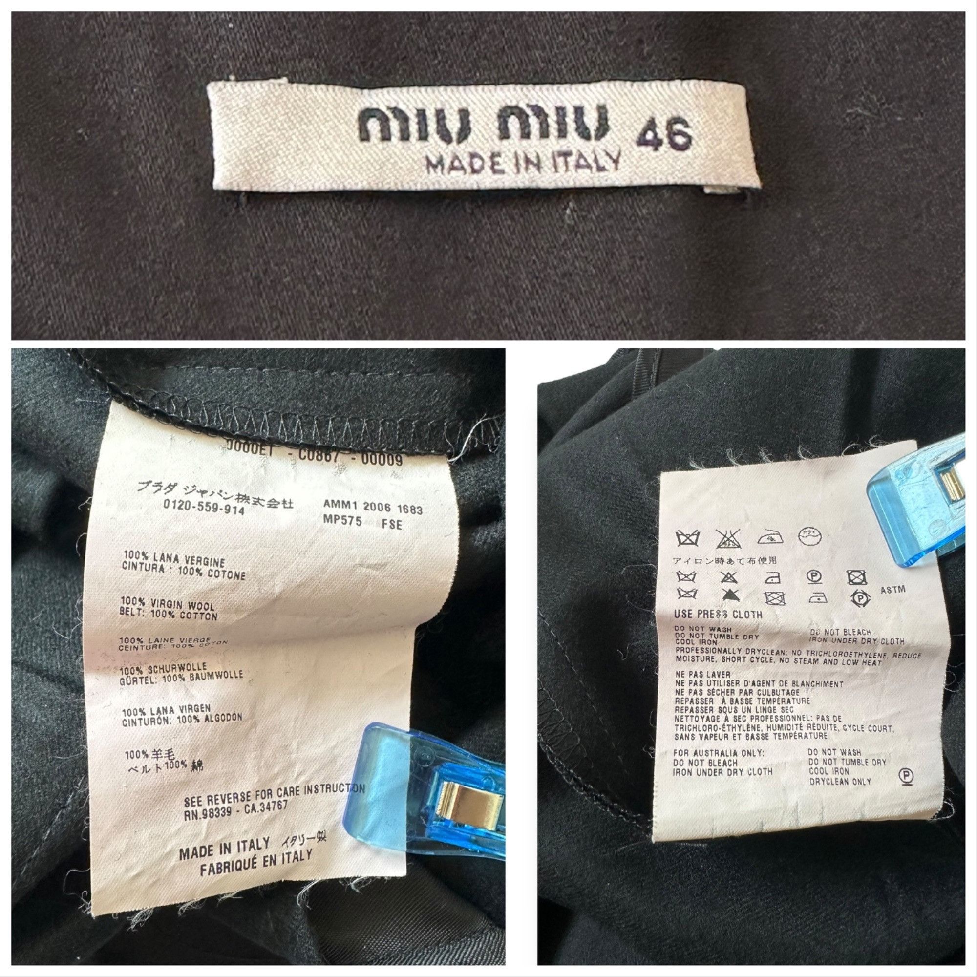 Miu Miu Miu Miu FW2006 Black Wool Culottes Skirt Shorts IT46 Runway Size 32" / US 10 / IT 46 - 3 Thumbnail