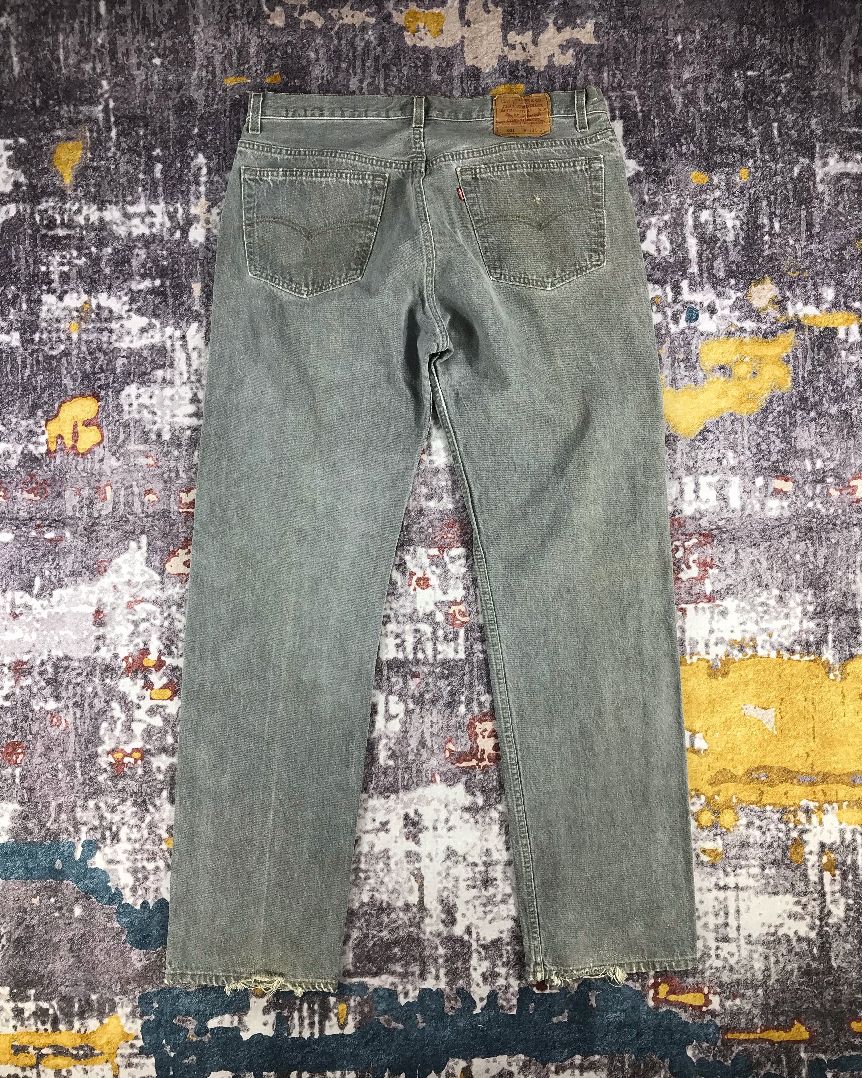 Levi's × Vintage Vintage 90s Faded Black Levis 501 Jeans-JM2382 Size US 38 / EU 54 - 2 Thumbnail