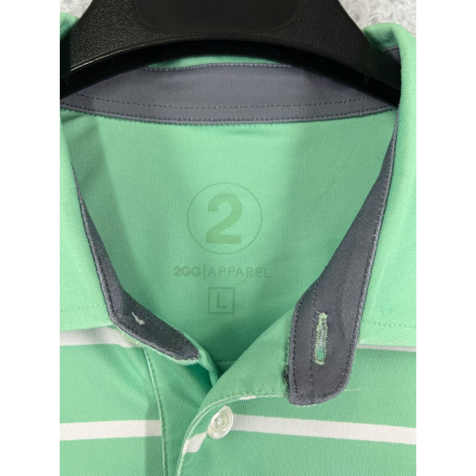 Vintage 2nd Guy Golf Polo Shirt Mens L Green White Striped Polo Adult Regular 100% Polyester Golf Theme) Size US L / EU 52-54 / 3 - 3 Thumbnail