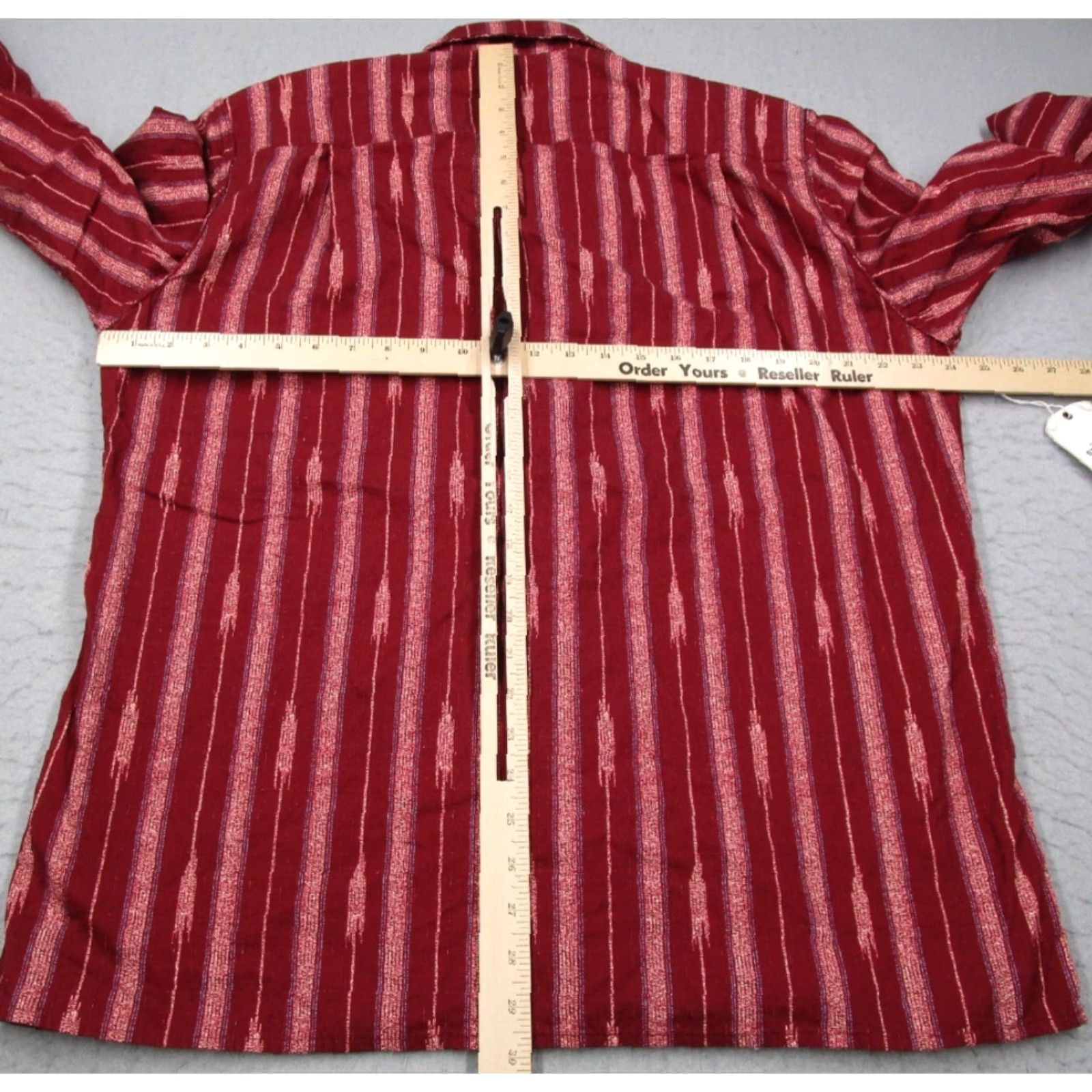 House of CB VINTAGE House of St. Clair Men's Shirt XL Red Cotton Long Sleeve Button Up Geometric Fall Spring Summer Winter casual formal Size US XL / EU 56 / 4 - 6 Thumbnail