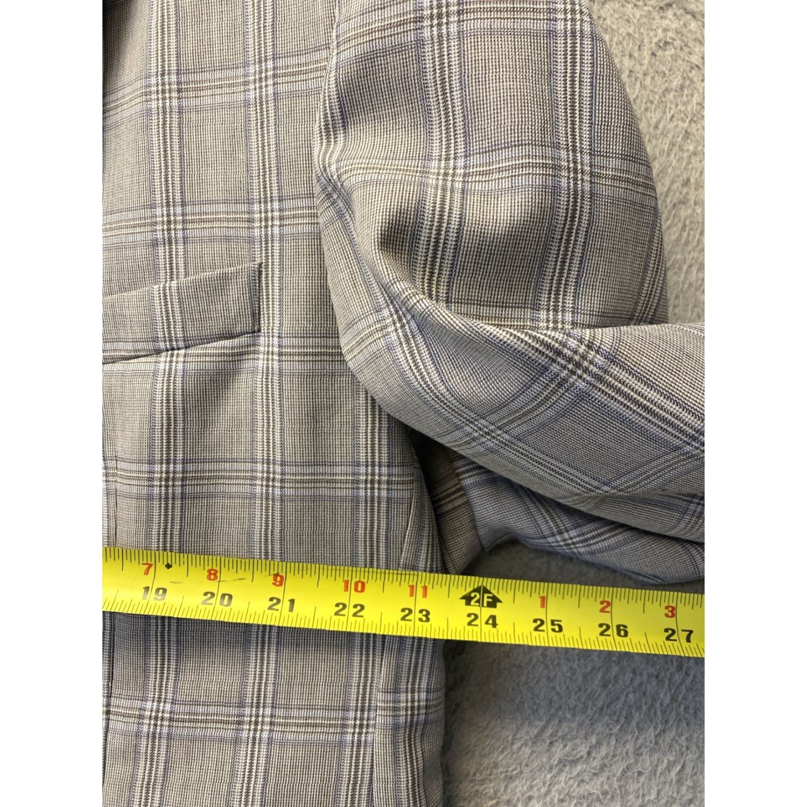 Joseph Abboud Joseph Abboud Grey Plaid Check Blazer Sport Jacket 48R Size 48R - 3 Thumbnail