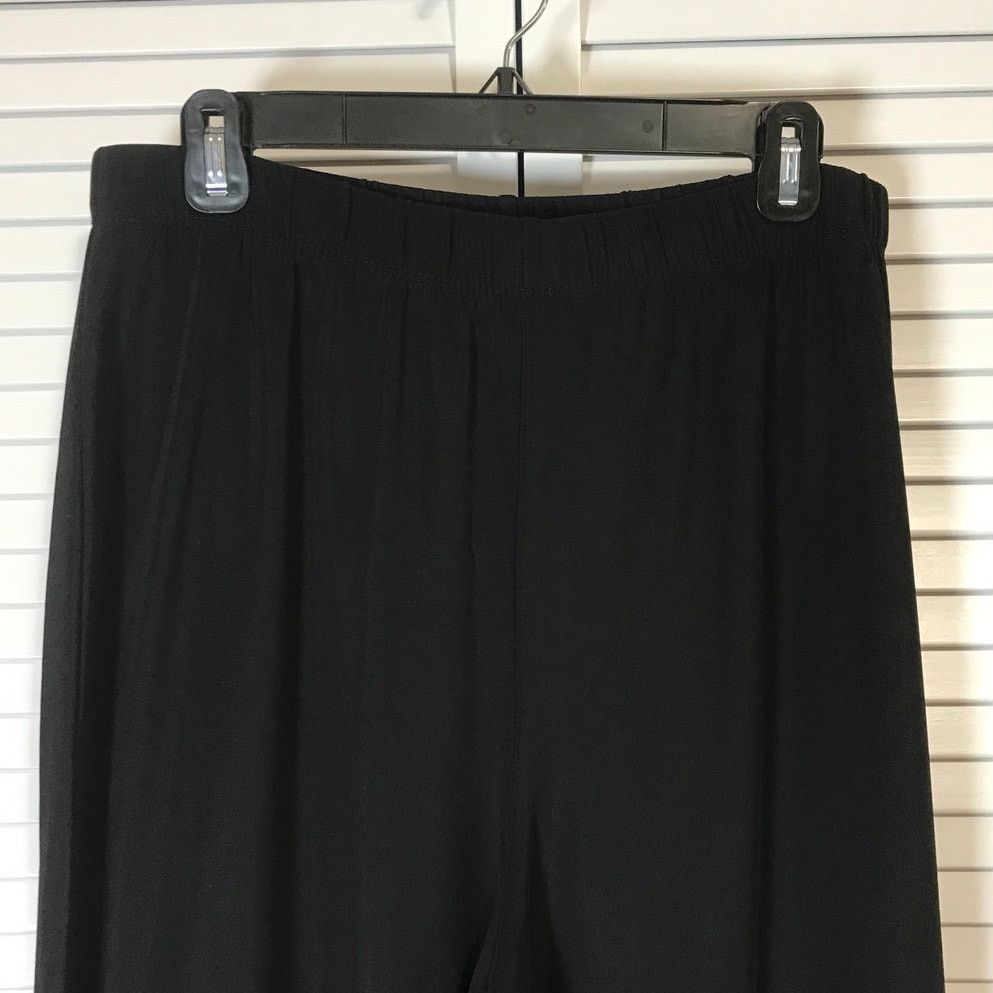 Other Susan Graver Black Stretch Knit Women Wide Leg Pants L Size 32" / US 10 / IT 46 - 5 Thumbnail