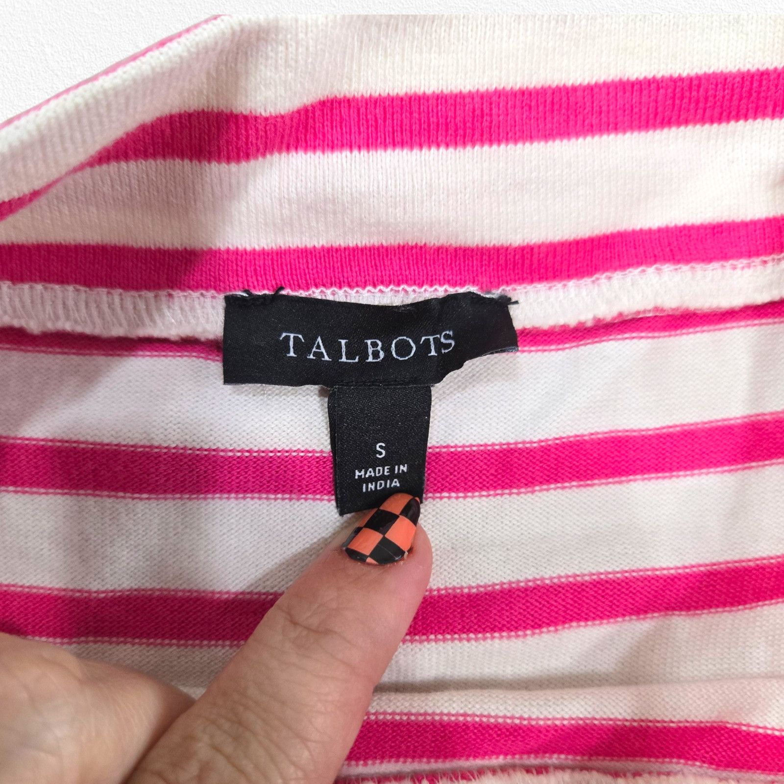 Other Talbots Pink White Stripe Heart Long Sleeve Shirt Size Small Size S / US 4 / IT 40 - 6 Thumbnail