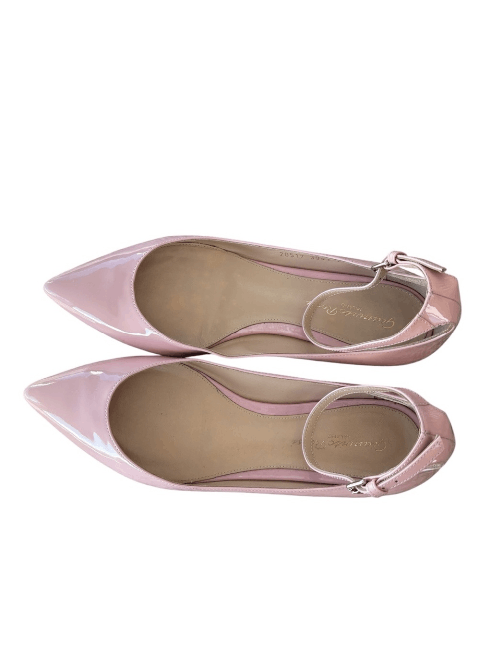 Gianvito Rossi Gianvito Rossi Pink Patent Leather Ankle Strap Flats Size 37 Size US 7 / IT 37 - 2 Thumbnail