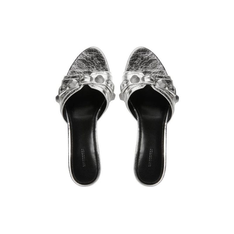 Balenciaga o1bcso1str0226 Cagole 70mm Sandals In Silver Size US 5 / IT 35 - 6 Thumbnail