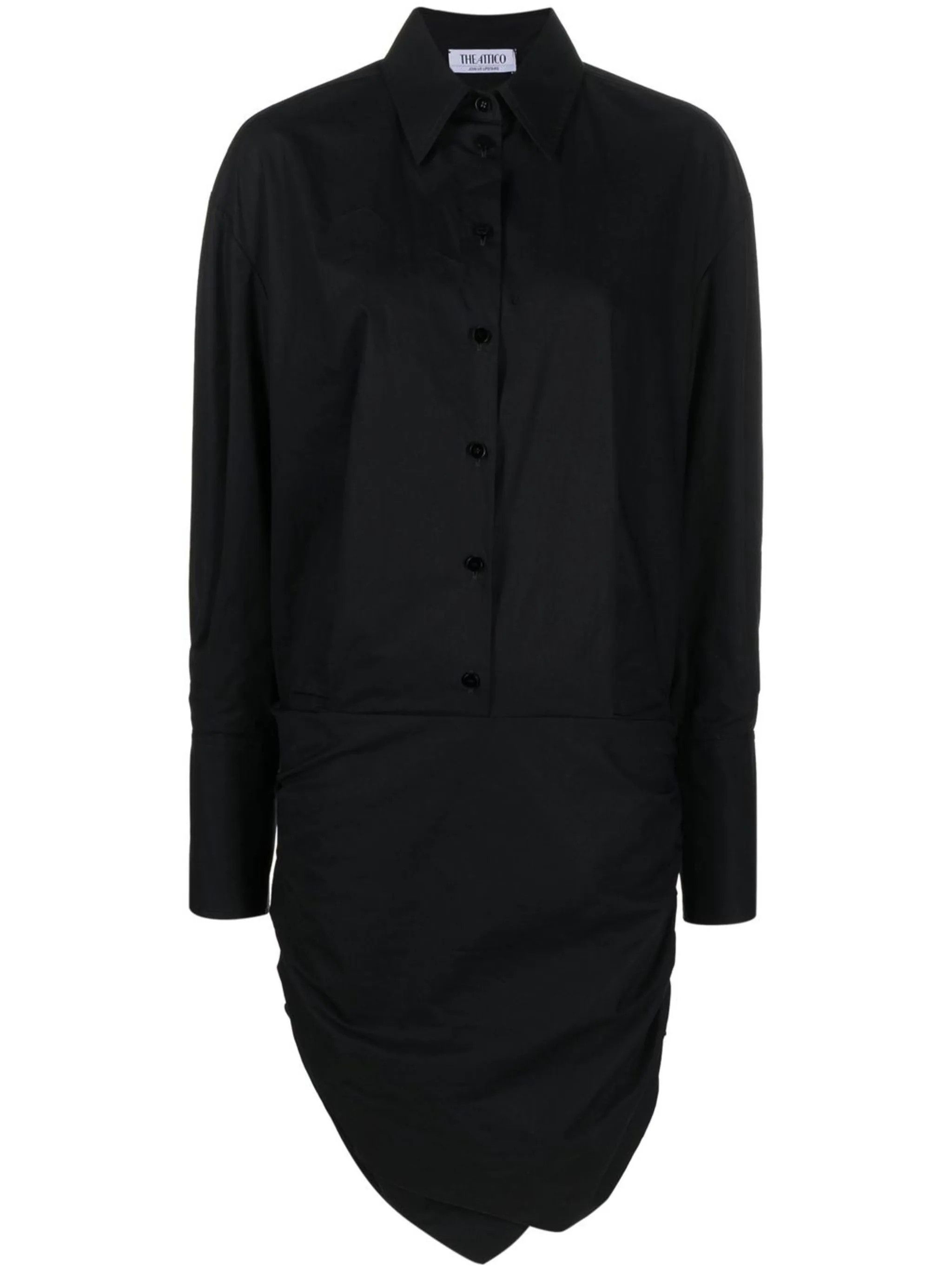 The Attico o1s22i1n1024 Hatty Shirt Mini Dress in Black Size M / US 6-8 / IT 42-44 - 1 Thumbnail