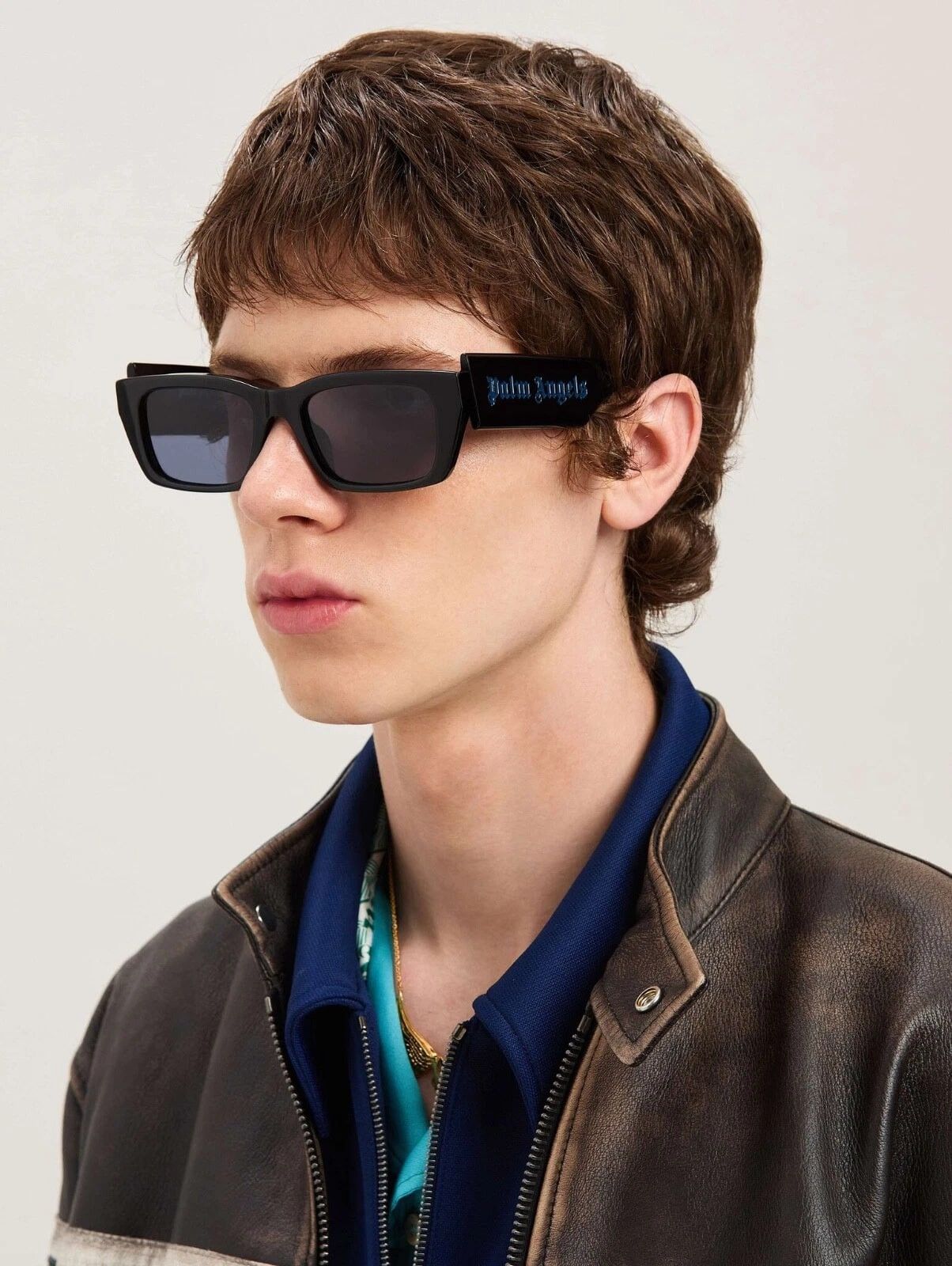 Palm Angels PALM ANGELS PERI002 002 PALM Black Blue Geometric Sunglass Size ONE SIZE - 10 Thumbnail