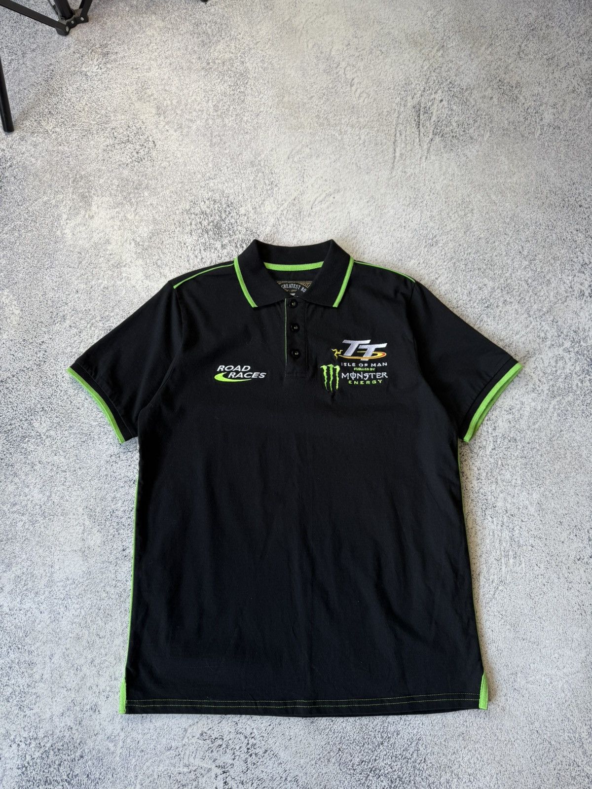 Vintage Vintage Polo Monster Energy Isle of Man TT Moto Racing USA Size US L / EU 52-54 / 3 - 5 Thumbnail