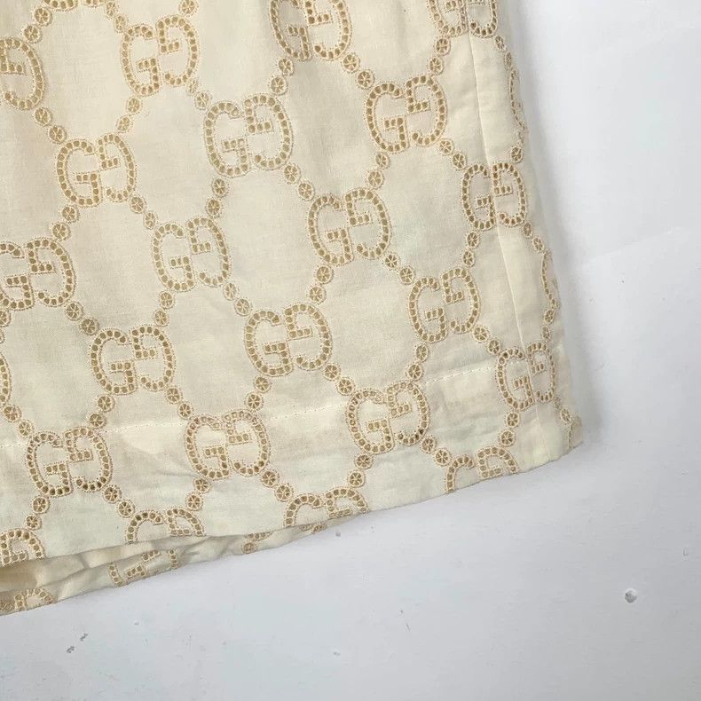 Gucci Gucci Beige logo double G full print cotton casual shorts 2 Size US 40 / EU 56 - 4 Thumbnail