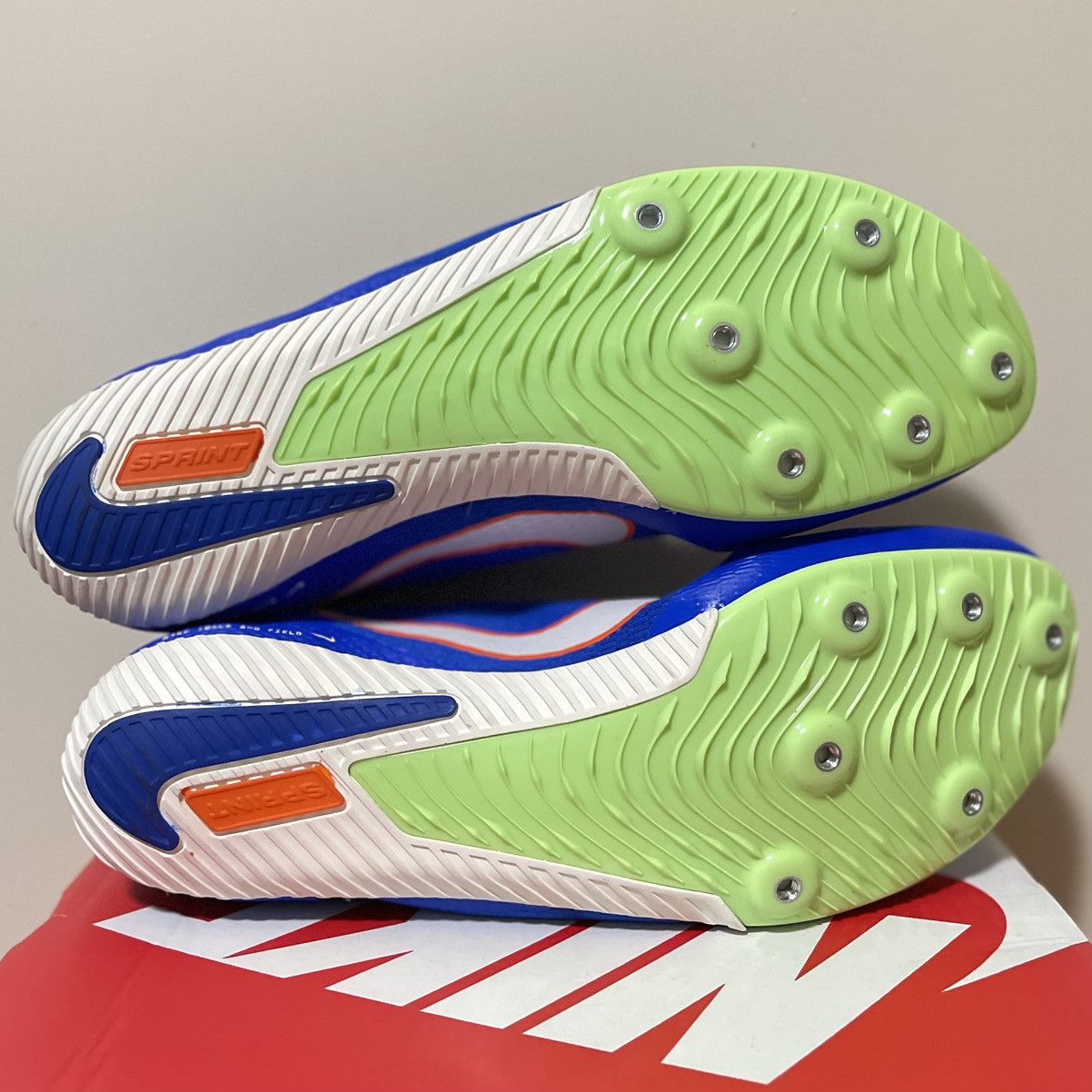 Nike Nike Zoom Rival Racer Blue Safety Orange Track Field Spikes Size US 12 / EU 45 - 4 Thumbnail