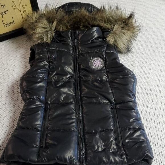 Aeropostale Aeropostale 87 Embellished Insulated Full Zip Sz XS Vest w Z Size XS / US 0-2 / IT 36-38 - 2 Thumbnail