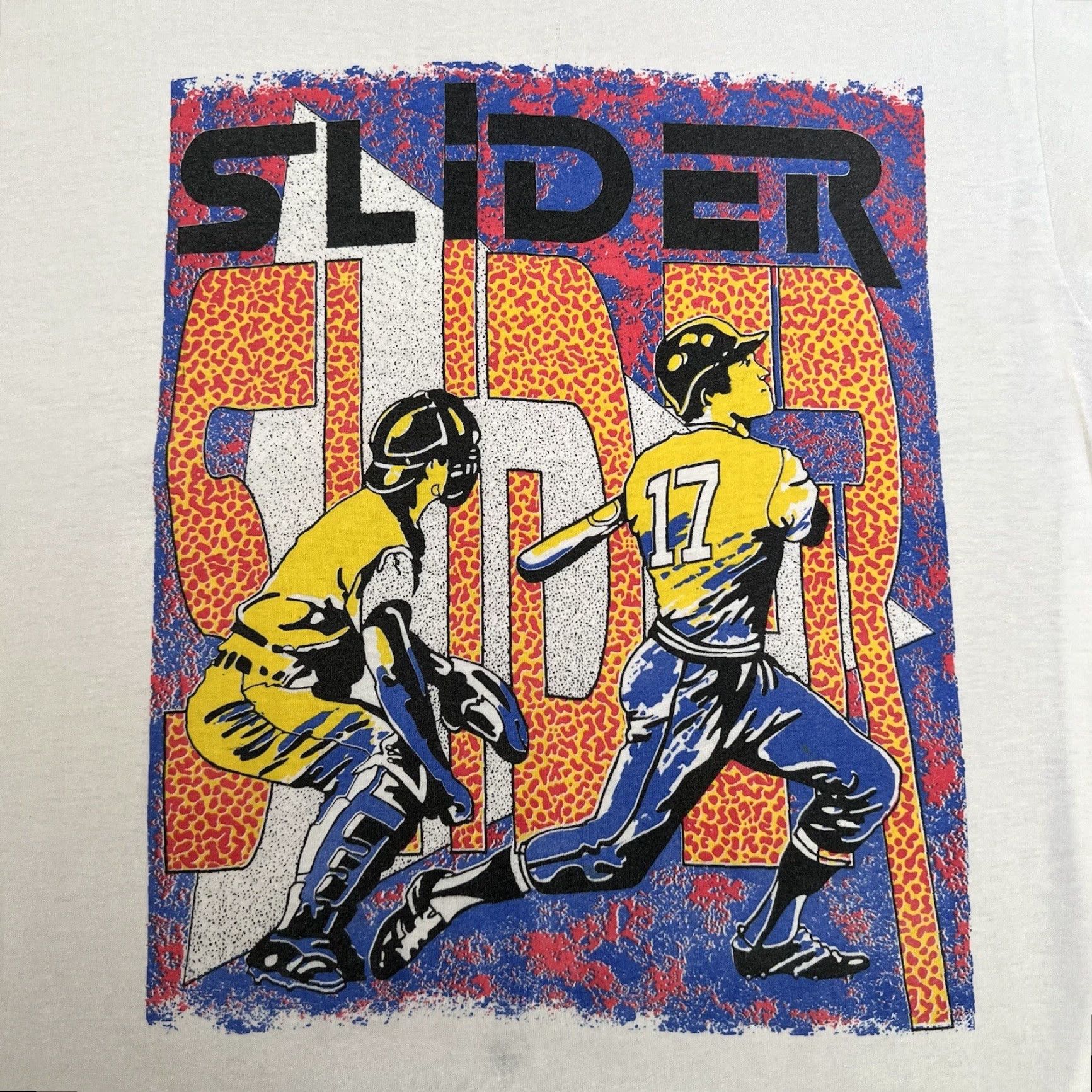 MLB VINTAGE Slider Pitch Shirt Mens M White 80s MLB Baseball Graphic Tee Size US M / EU 48-50 / 2 - 3 Thumbnail