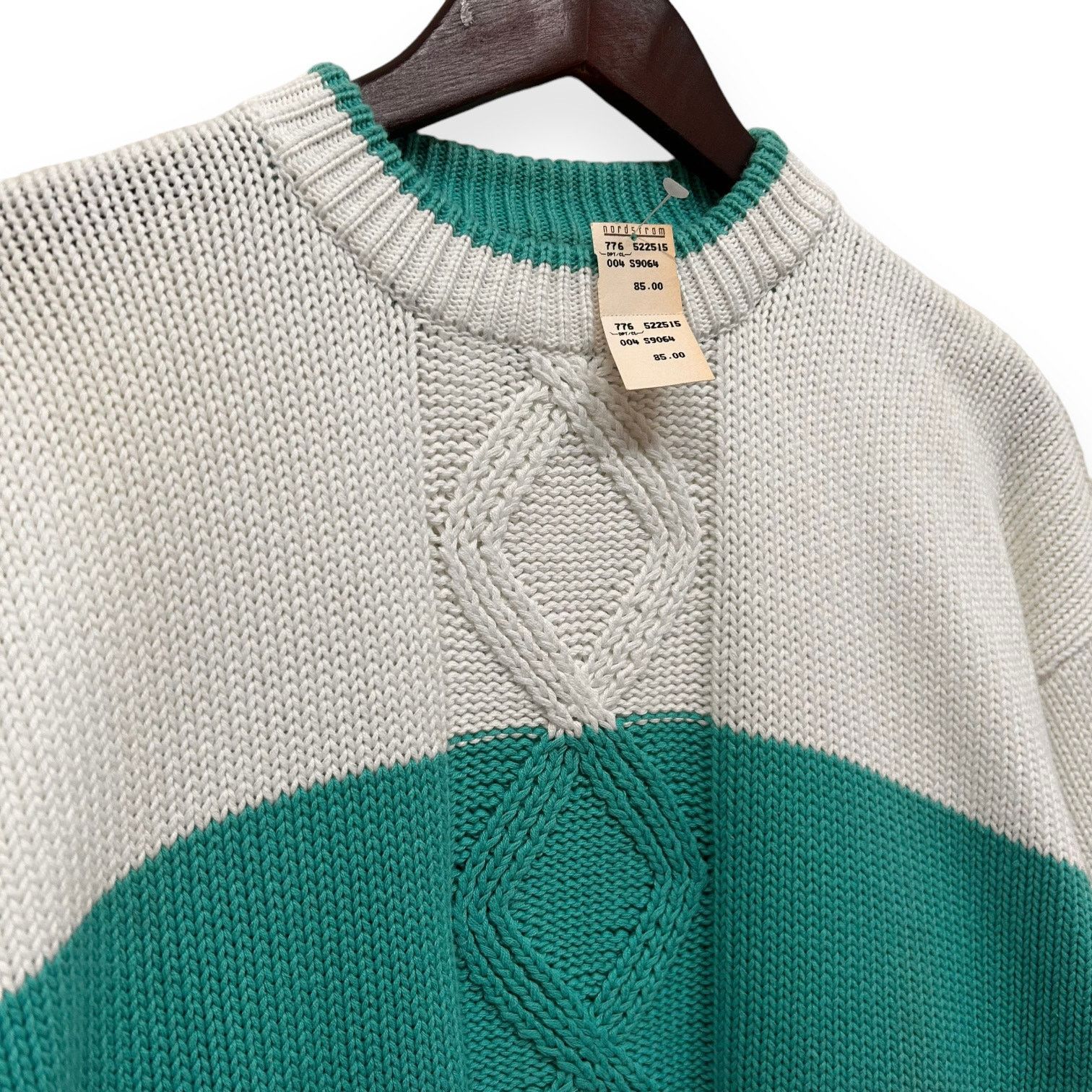 Vintage NWT Vintage Cable Knit Oversize Cotton Sweater Size Medium Size M / US 6-8 / IT 42-44 - 3 Thumbnail