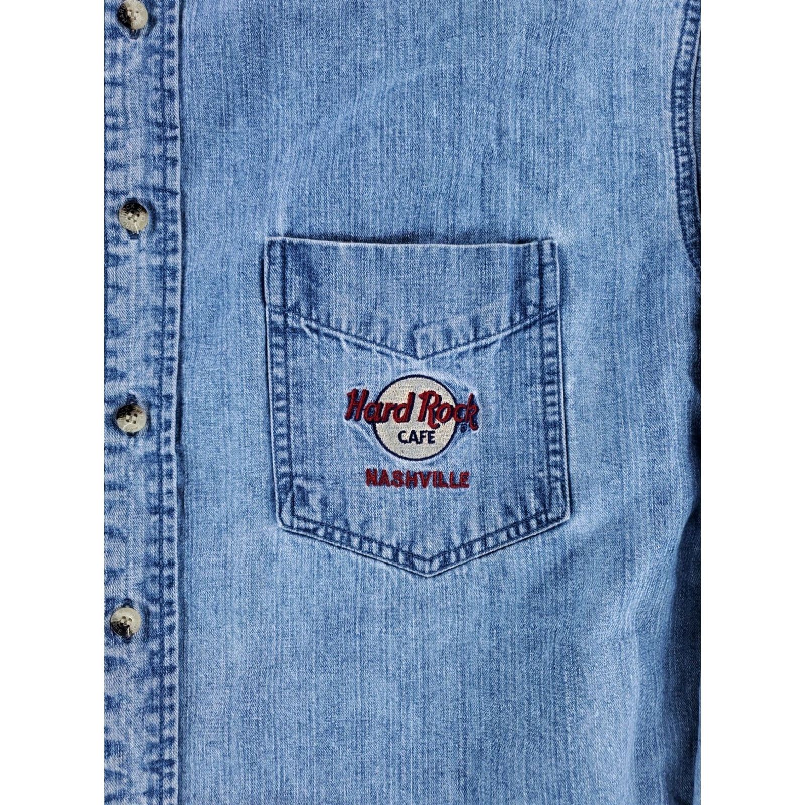 Hard Rock Cafe VINTAGE Hard Rock Cafe Denim Button Up Shirt 90s Nashville Mens L Blue Shirt Size US L / EU 52-54 / 3 - 4 Thumbnail