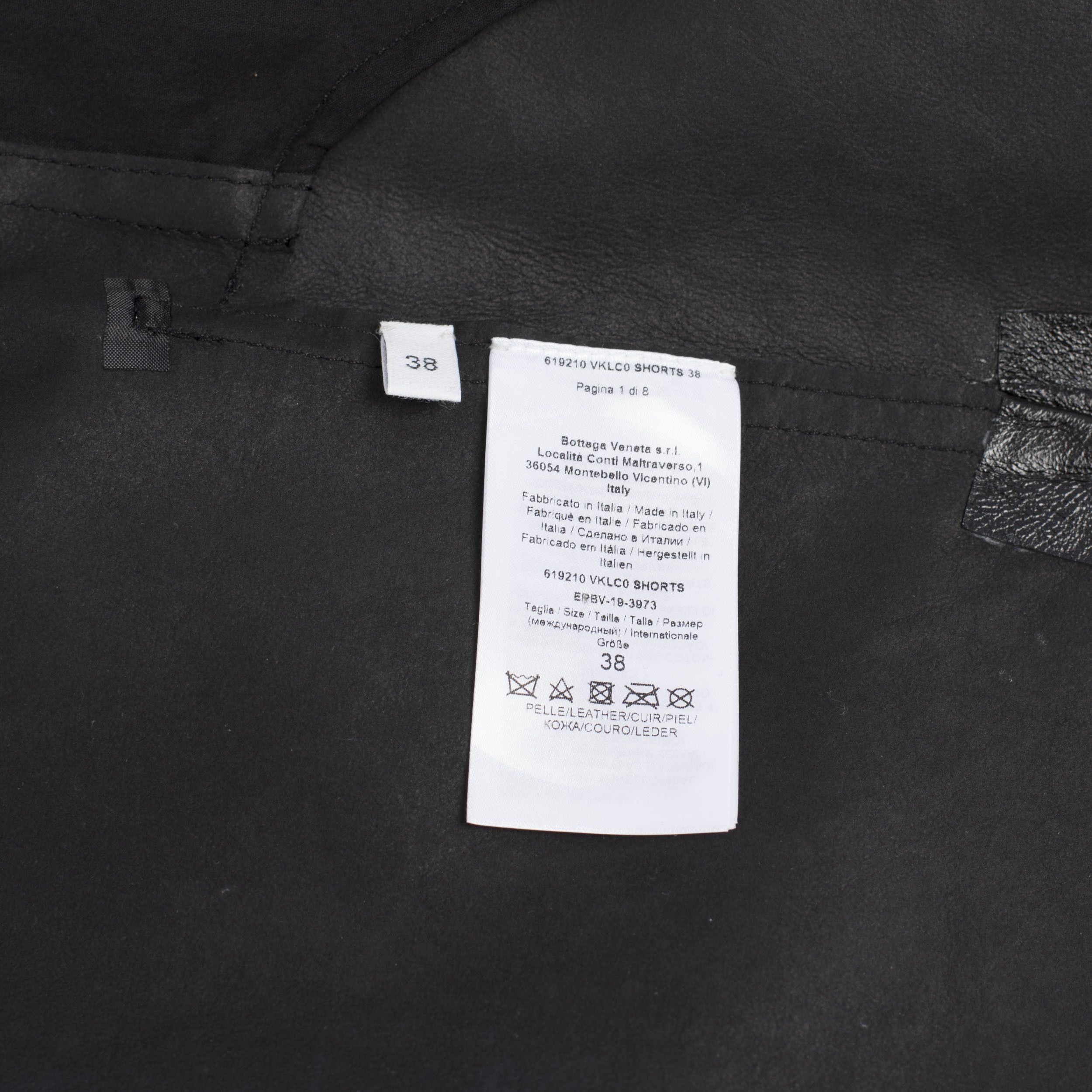 Bottega Veneta Loose Fit Shorts In Shiny Black Nappa Leather Size 26" / US 2 / IT 38 - 11 Thumbnail