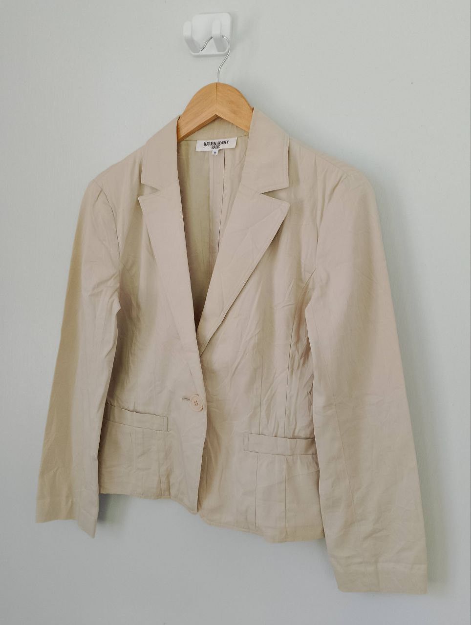 Japanese Brand NATURAL BEAUTY BASIC Beige Single Breasted Suit Blazer Size M / US 6-8 / IT 42-44 - 3 Thumbnail