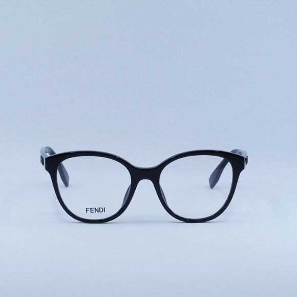 Fendi Fendi FE50024I 001 Eyeglasses Shiny Black 52mm Cat Eye Frame Size ONE SIZE - 4 Thumbnail