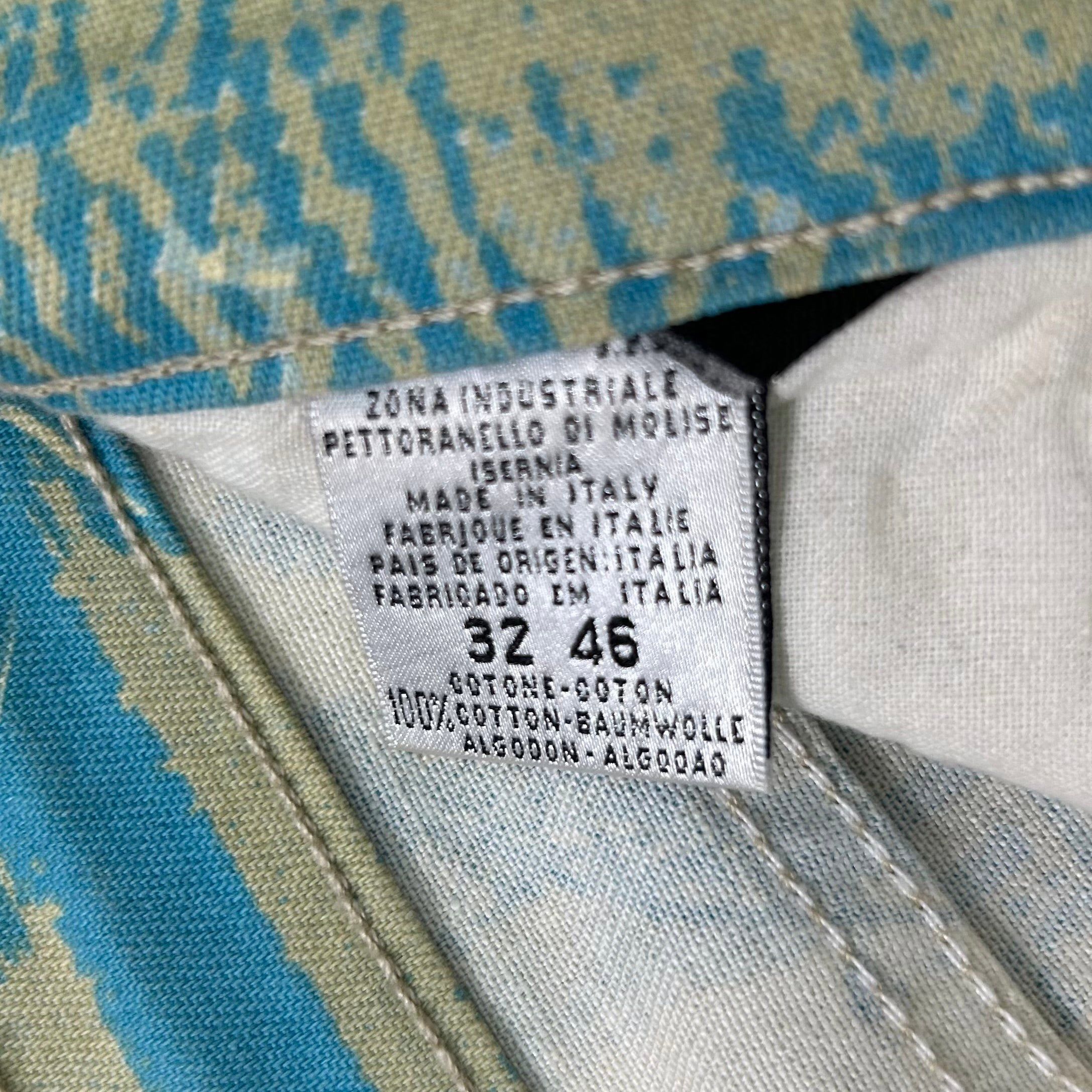 Just Cavalli Just Cavalli 2000s Original Graphic Yellow Blue Flared Pants Size 24" / US 00 / IT 34 - 7 Thumbnail