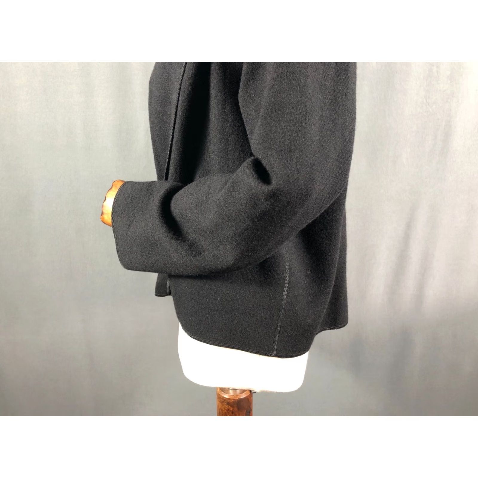 Vintage Annette Görtz Blazer Jacket Women Black Lagenlook Wool Blend Buttonless Open Size ONE SIZE - 7 Thumbnail