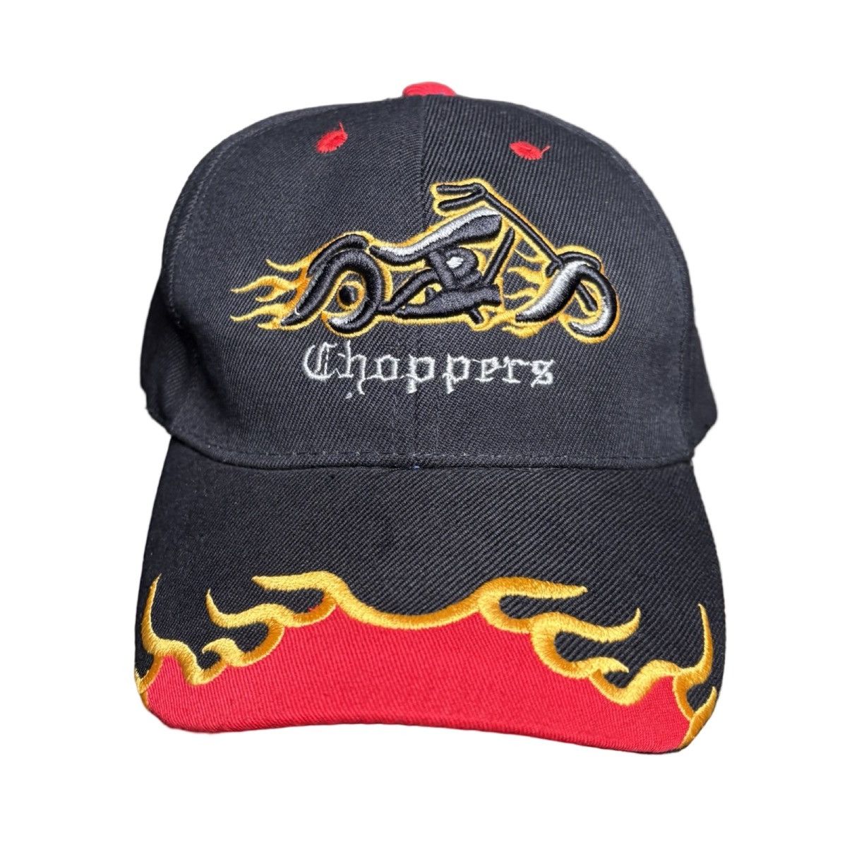 Other Choppers Flames Baseball Style Hat Yellow Red Motorcycle Size ONE SIZE - 2 Thumbnail