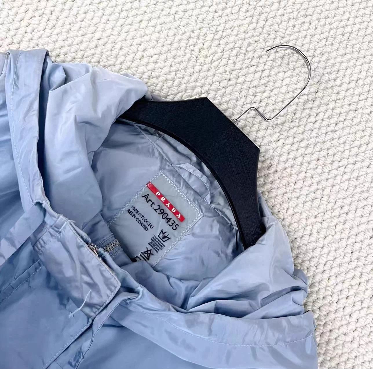 Prada Prada sky blue metal triangle zip hooded nylon jacket Size M / US 6-8 / IT 42-44 - 3 Thumbnail