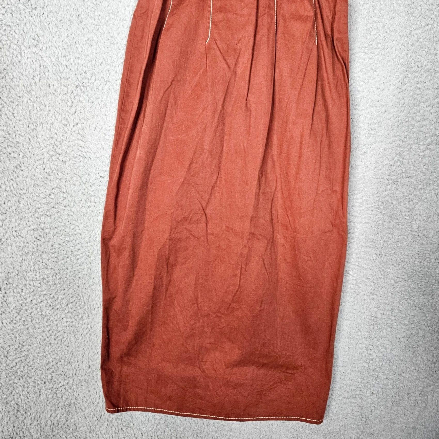 Asos ASOS Women’s Rust Utility Midi Dress Tie Waist Button Front Pockets XS US 0 Dress Size XS / US 0-2 / IT 36-38 - 7 Thumbnail