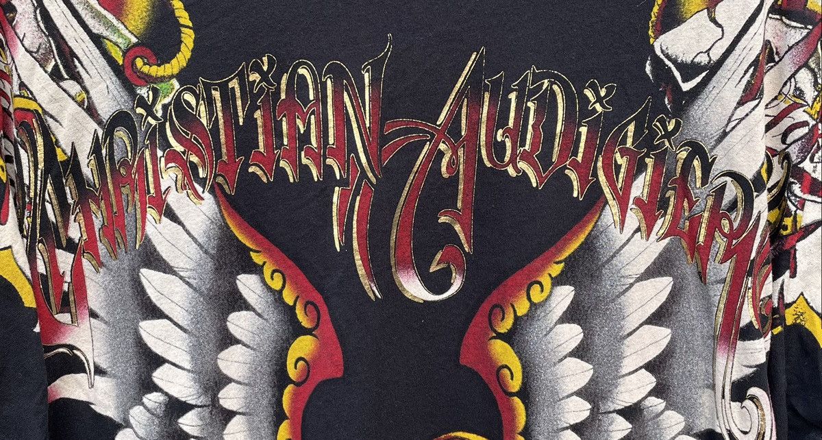 Christian Audigier Vintage Y2k Christian Audigier AOP Tattoo Graphic T Shirt Size US XXL / EU 58 / 5 - 5 Thumbnail