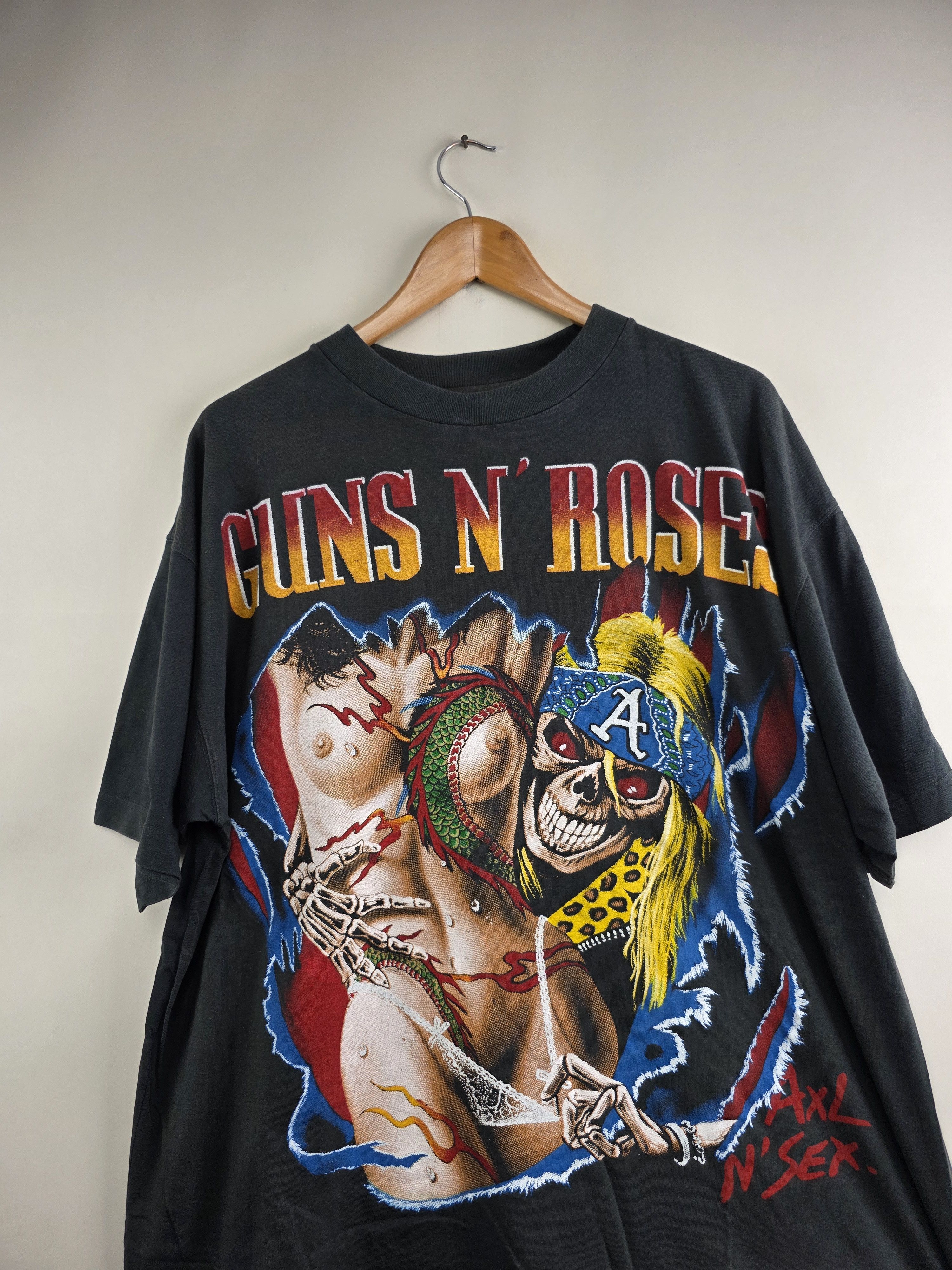 Vintage 90s Guns N Roses Axl N Sex Vintage T shirt XL 24" 29" Size US XL / EU 56 / 4 - 2 Thumbnail