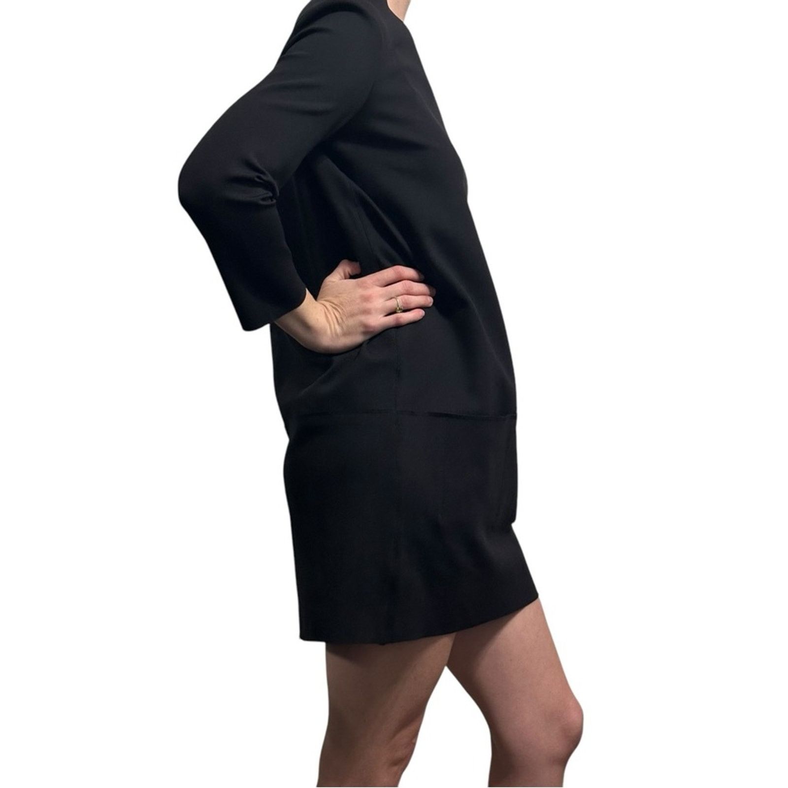 The Row auth Marina Scuba Mini Dress Black XS Double Front Pockets Size XS / US 0-2 / IT 36-38 - 12 Thumbnail