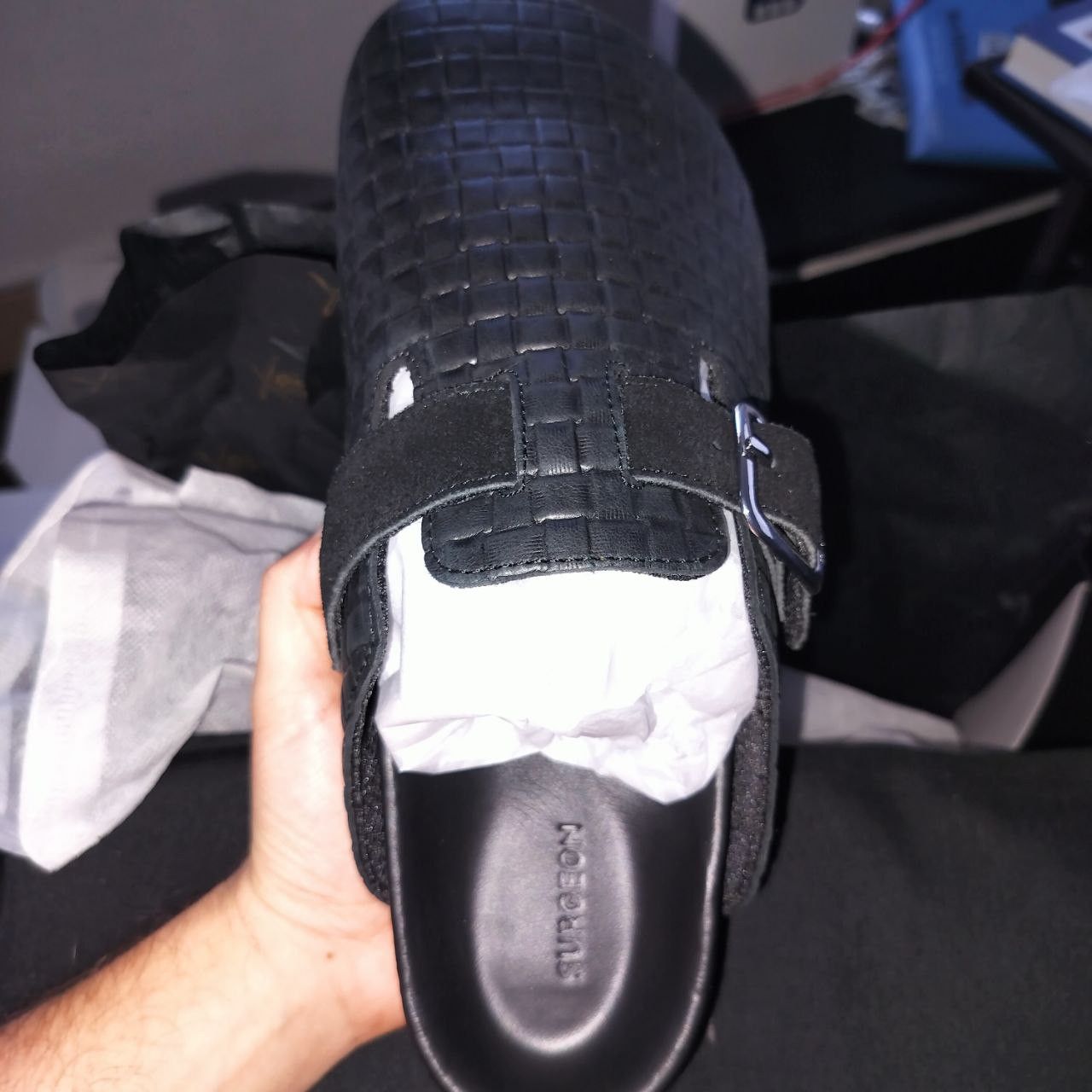 The Shoe Surgeon NEW The Surgeon Luxury Woven Leather Mules Clogs Black 9 Size US 9 / EU 42 - 1 Thumbnail