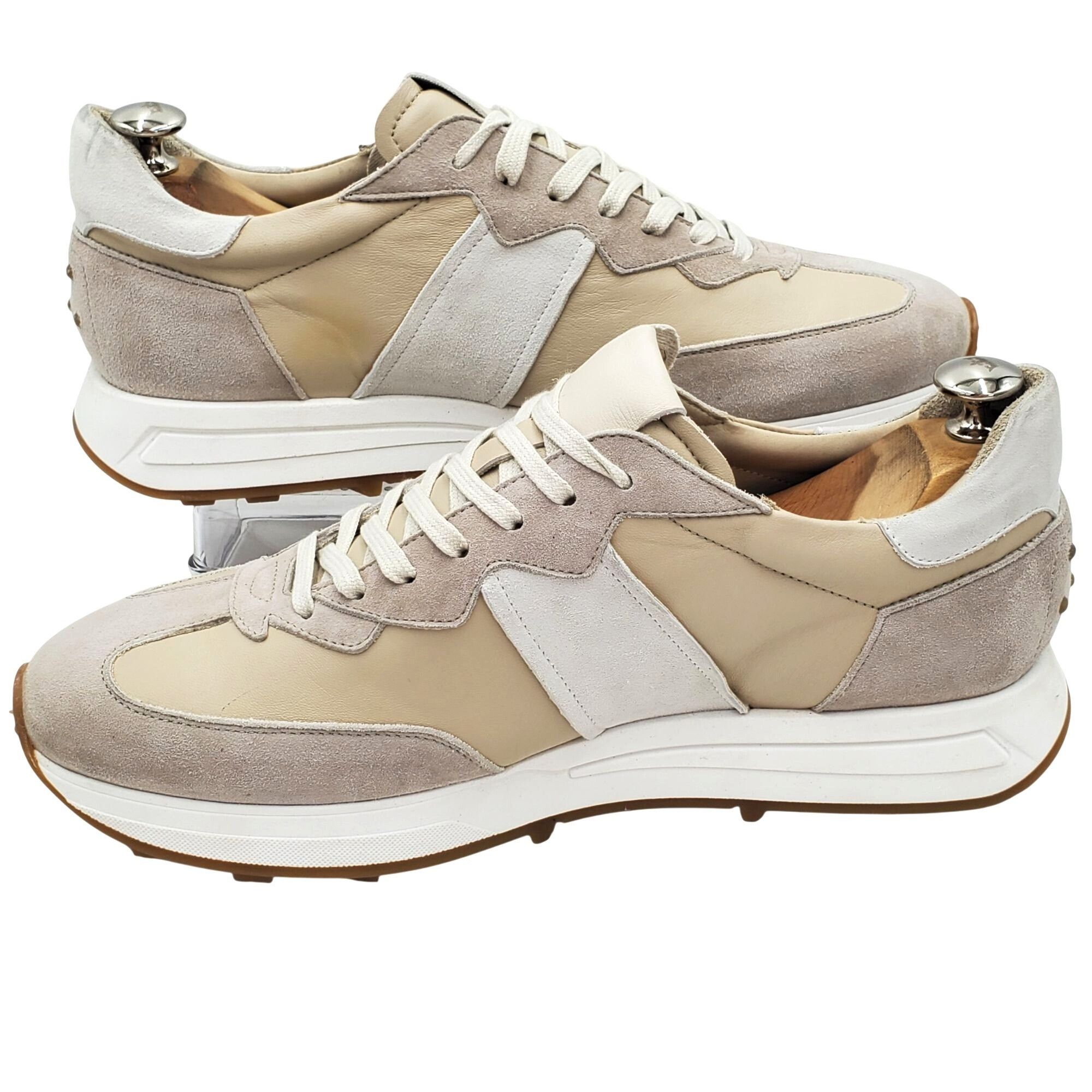 Zelli Zelli Roxi Mens size 10 Taupe White Italian Suede Calfskin Size US 10 / EU 43 - 11 Thumbnail