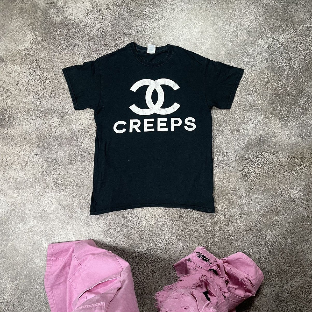 Vintage Vintage Y2K Black Graphic Tee Creeps Logo Streetwear Faded M Size US M / EU 48-50 / 2 - 1 Thumbnail