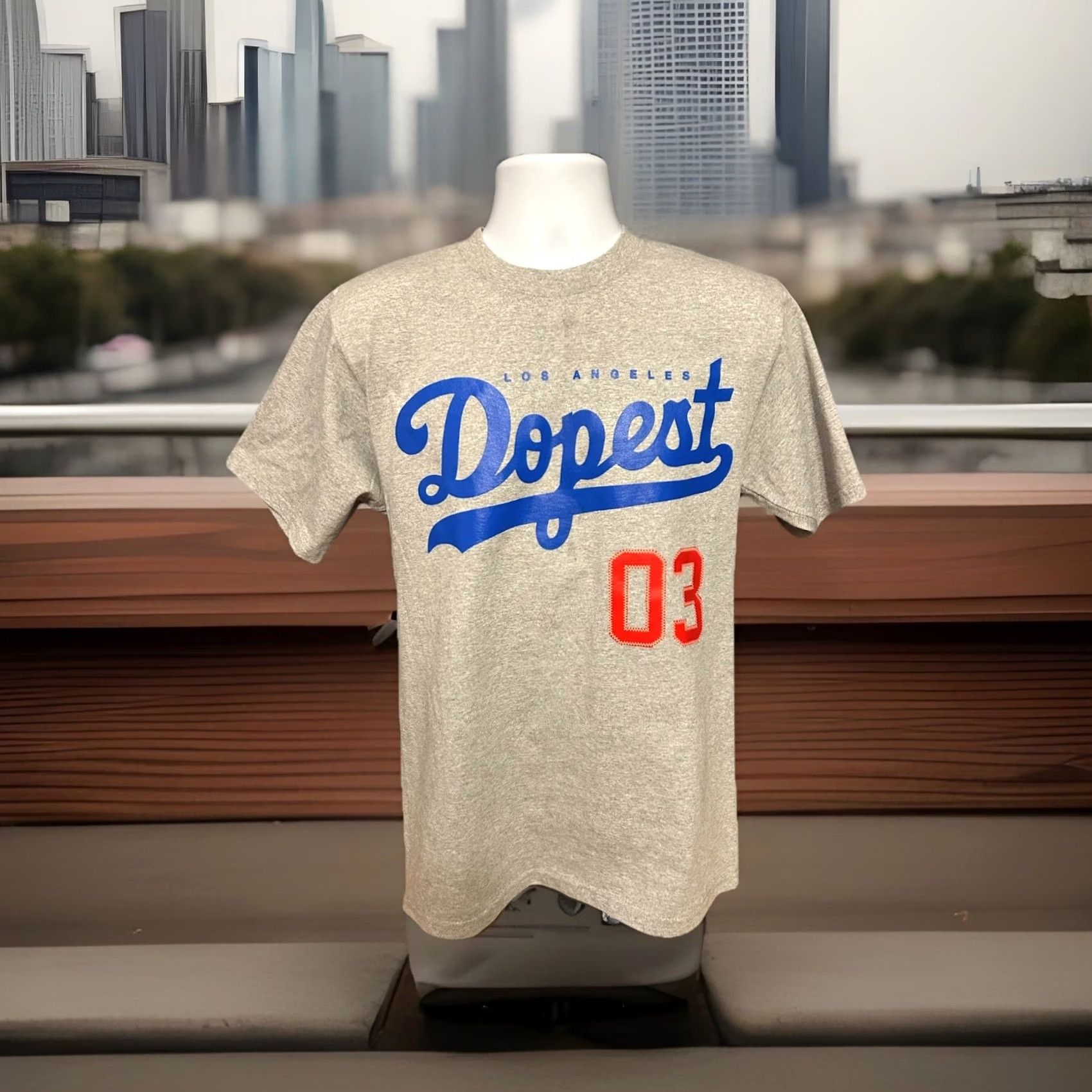Vintage Streetwise Dopes 03 Dodgers Script Men Medium Gray Short Sleeve NWT Size US 31 - 6 Thumbnail