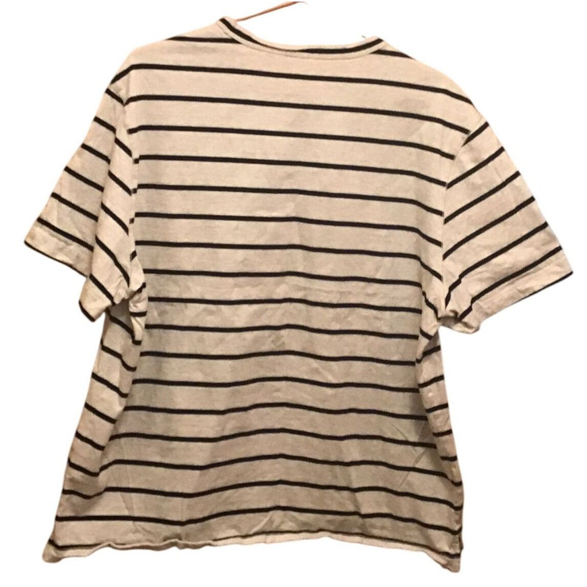 Banana Republic Banana Republic Striped Beige & Navy Supima Cotton T-Shirt X Size US XL / EU 56 / 4 - 2 Thumbnail