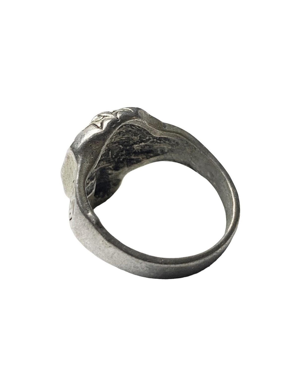 Vintage 2000S JAPANESE MADE SKULL STEEL RING Size ONE SIZE - 3 Thumbnail