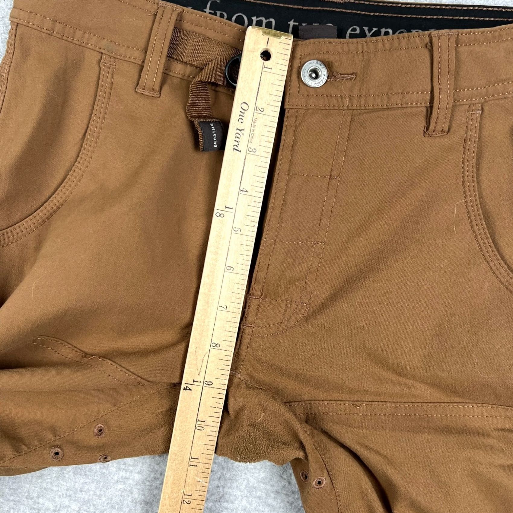 Prana prAna Stretch Zion II Straight Pants Hiking Belt Roll Snap Up 28x32 Mens Beige Size US 28 / EU 44 - 7 Thumbnail