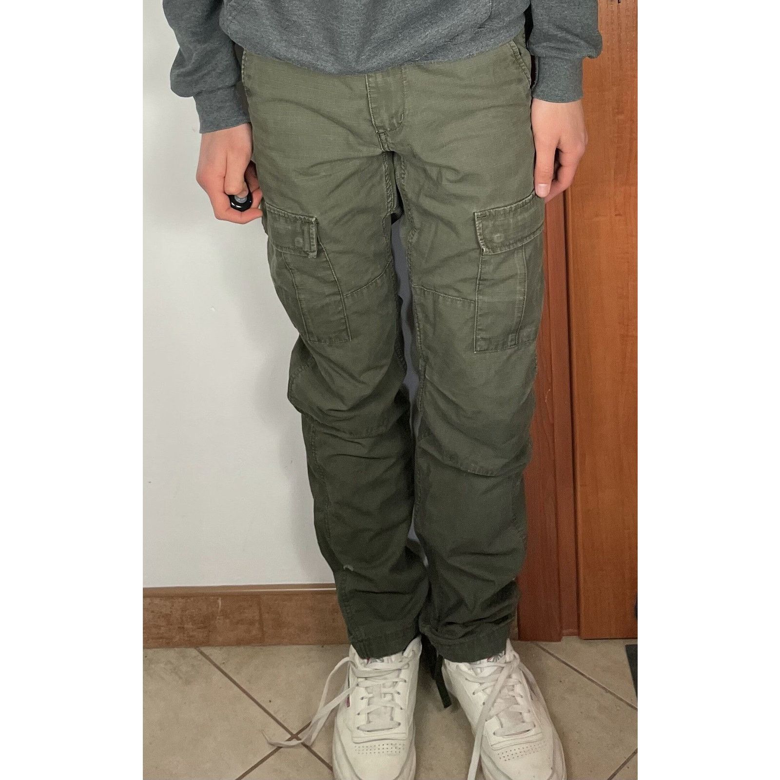 Carhartt Carhartt WIP Men's Green Cotton Cargo Aviation Pants 28x34 Size US 28 / EU 44 - 2 Thumbnail
