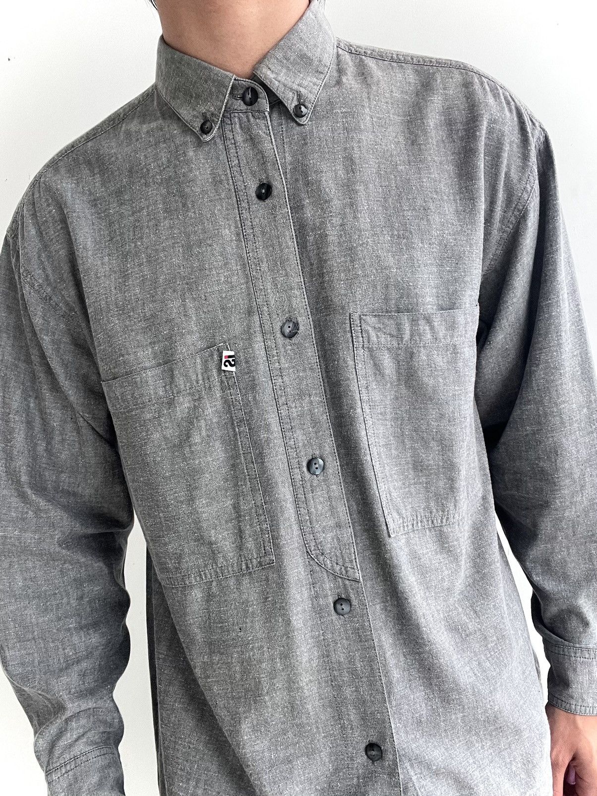 Issey Miyake 1980s I.S Issey Miyake Grey Shirt Size US L / EU 52-54 / 3 - 2 Thumbnail